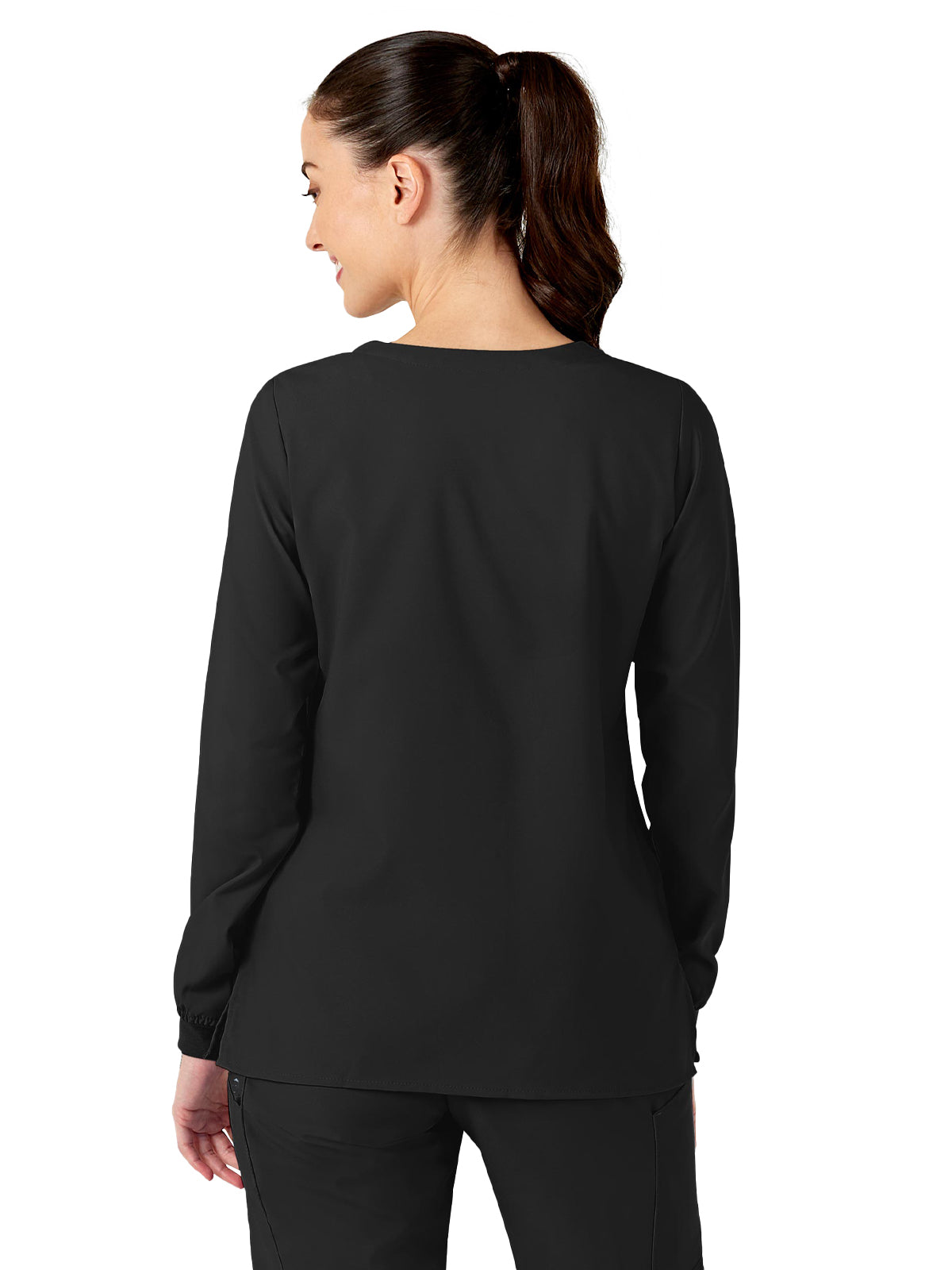 Women's Two-Pocket Crew Neck Jacket - 8155 - Black