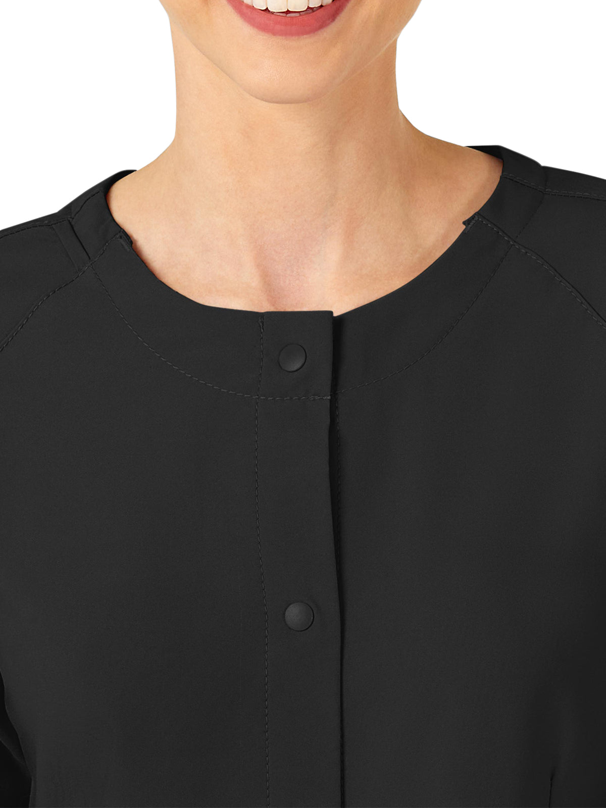Women's Two-Pocket Crew Neck Jacket - 8155 - Black