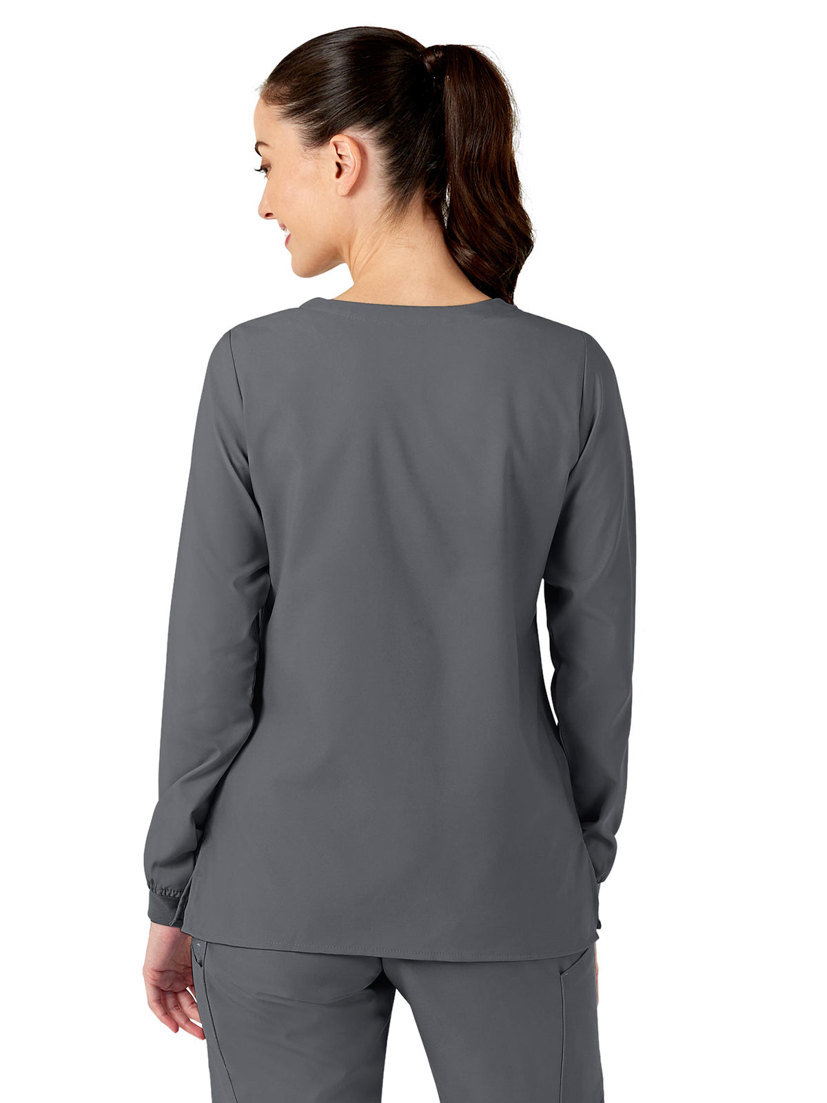 Women's Two-Pocket Crew Neck Jacket - 8155 - Pewter