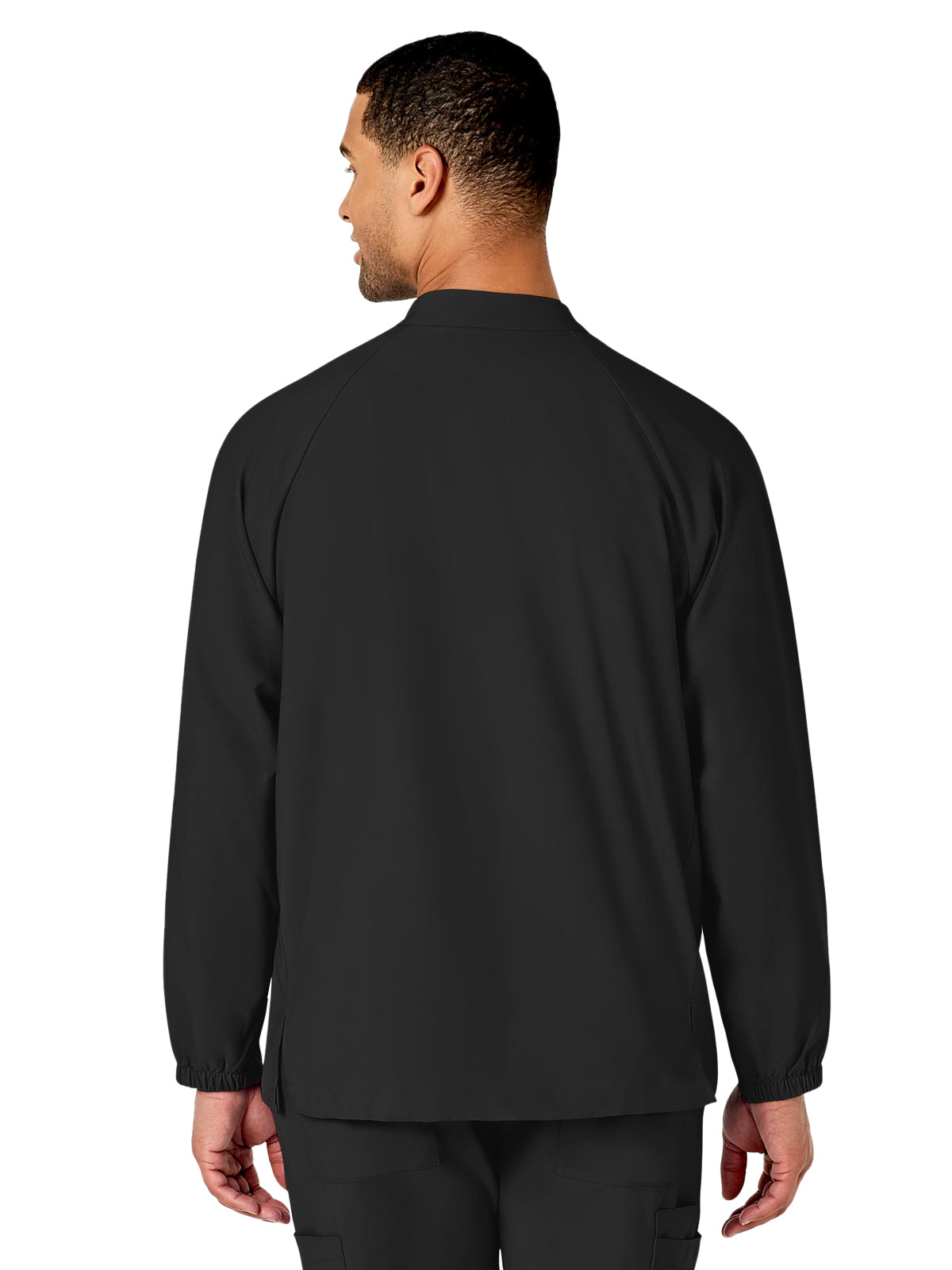 Men's Three-Pocket Zip-Front Warm-Up Jacket - 8355 - Black
