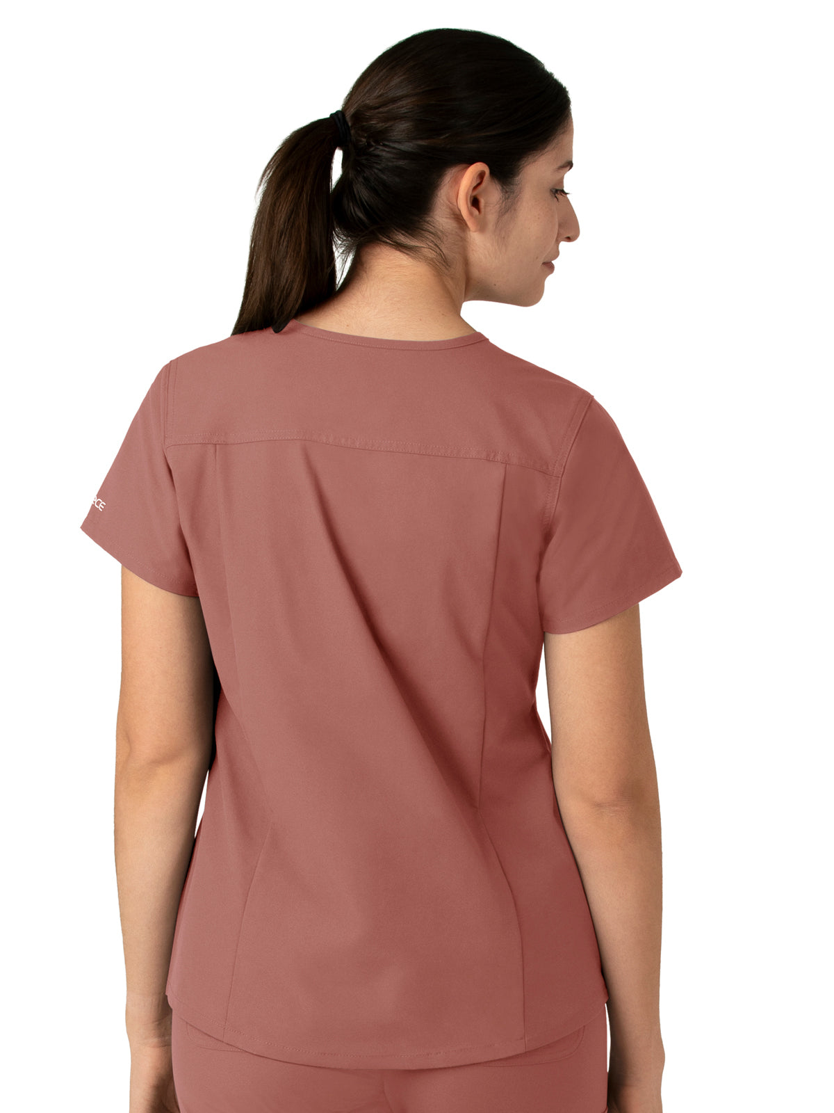 Women's Five-Pocket Modern Fit V-Neck Top - C12113 - Wildrose