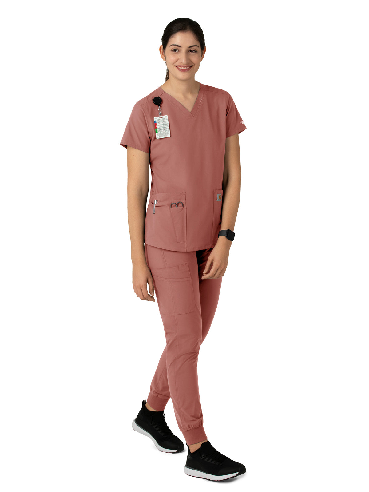 Women's Five-Pocket Modern Fit V-Neck Top - C12113 - Wildrose
