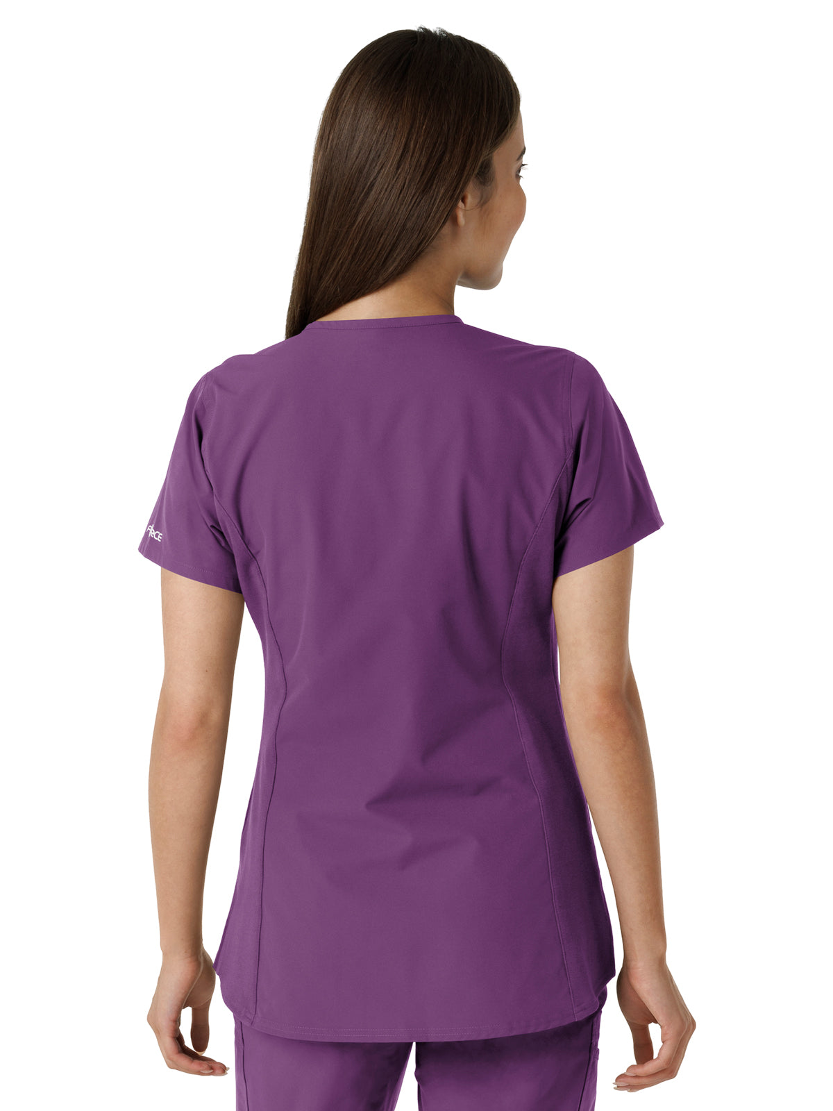 Women's Notch Neck Tunic Knit Panel Top - C12413 - Eggplant