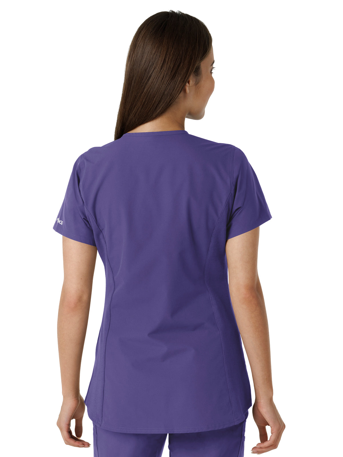 Women's Notch Neck Tunic Knit Panel Top - C12413 - Grape