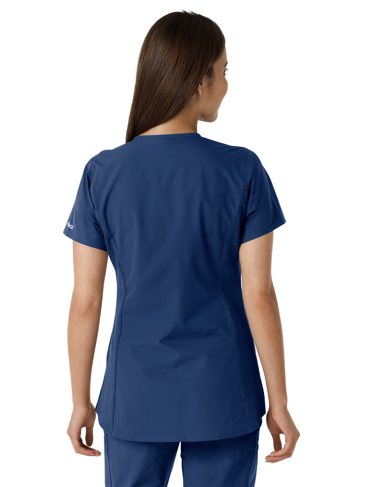 Women's Notch Neck Tunic Knit Panel Top - C12413 - Navy