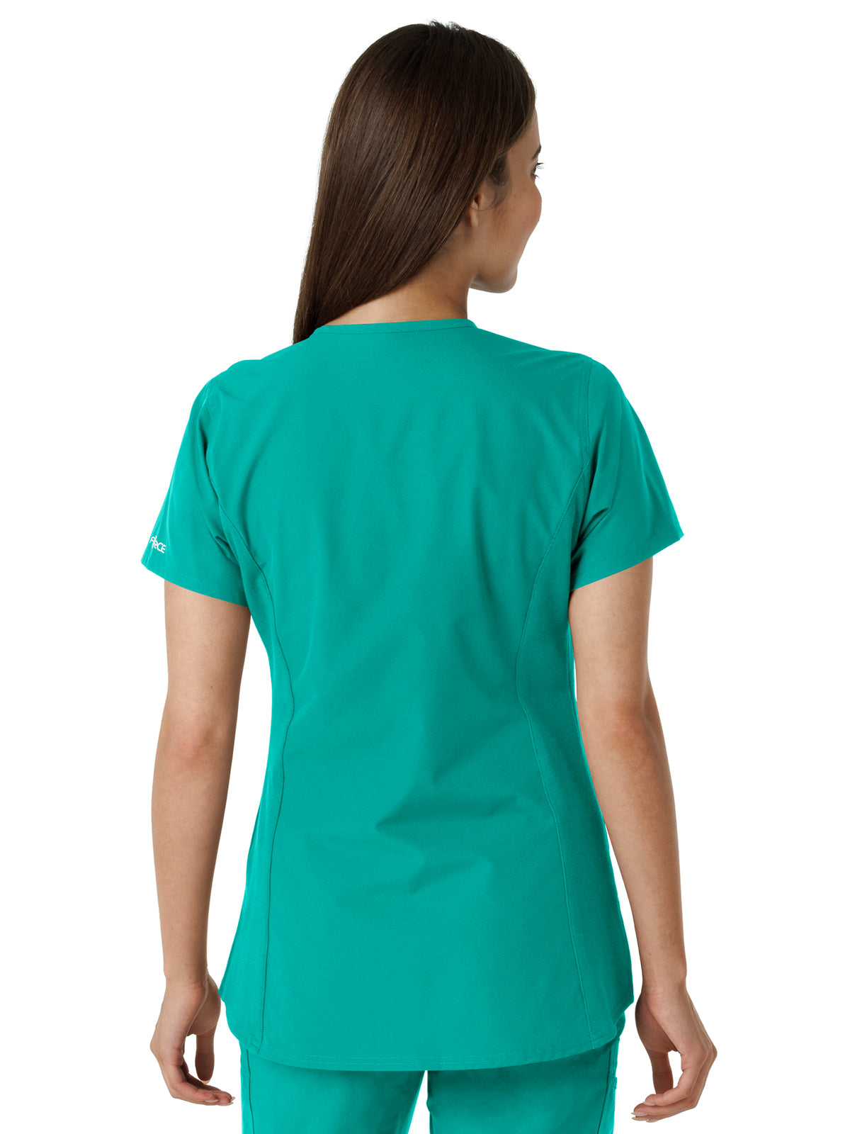 Women's Notch Neck Tunic Knit Panel Top - C12413 - Teal