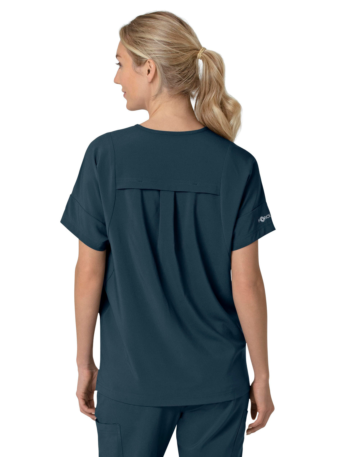 Women's Four-Pocket Oversized V-Neck Top - C13110 - Navy