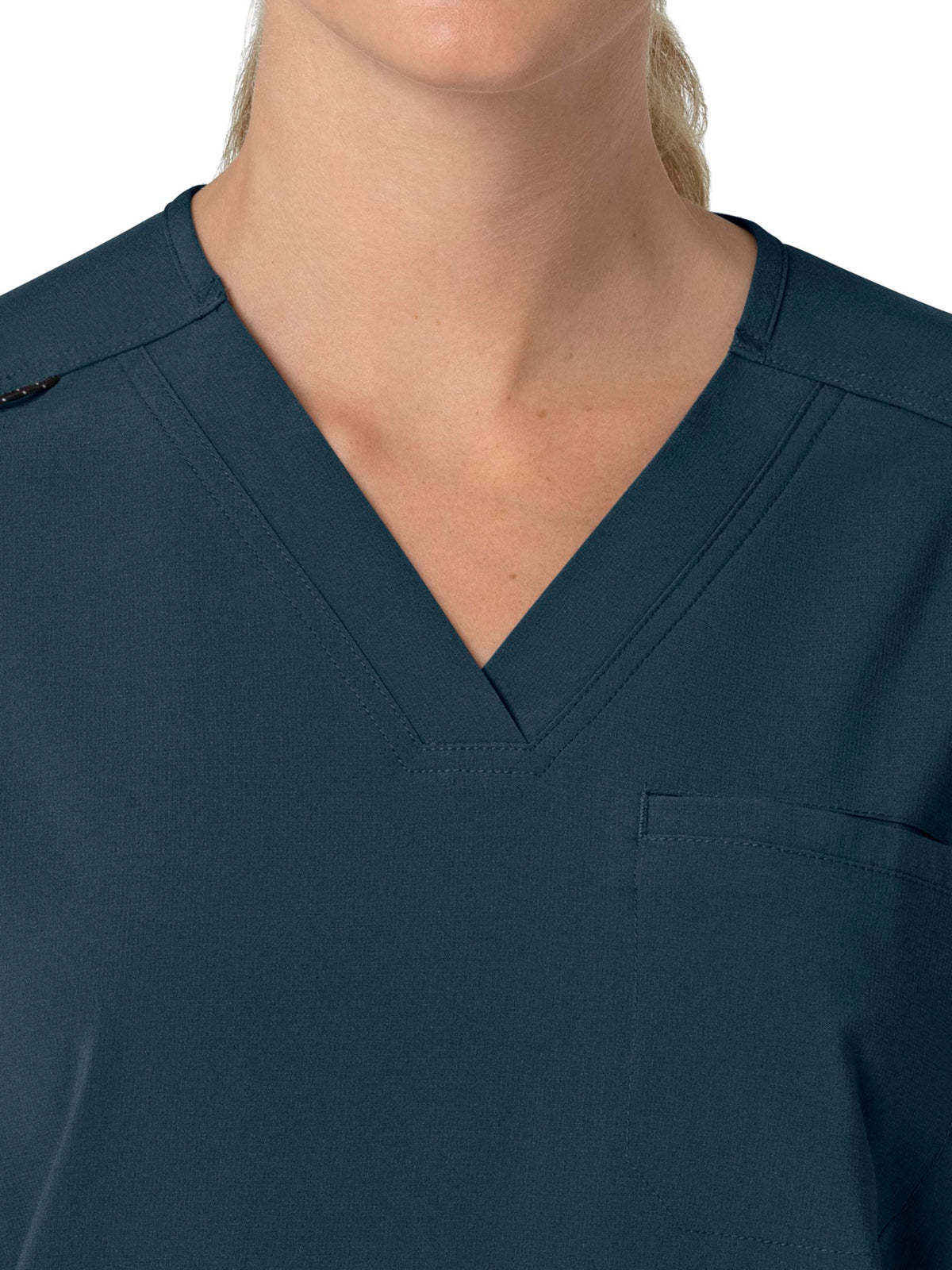 Women's Four-Pocket Oversized V-Neck Top - C13110 - Navy