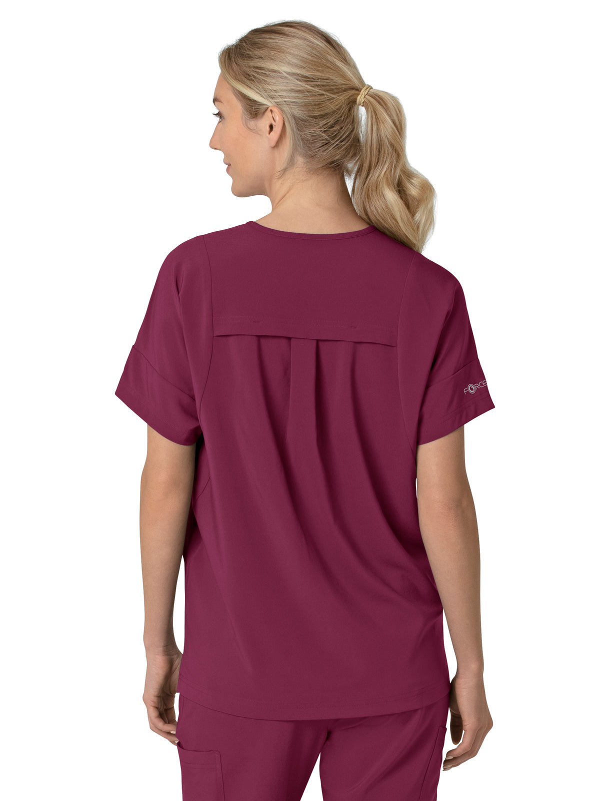 Women's Four-Pocket Oversized V-Neck Top - C13110 - Wine