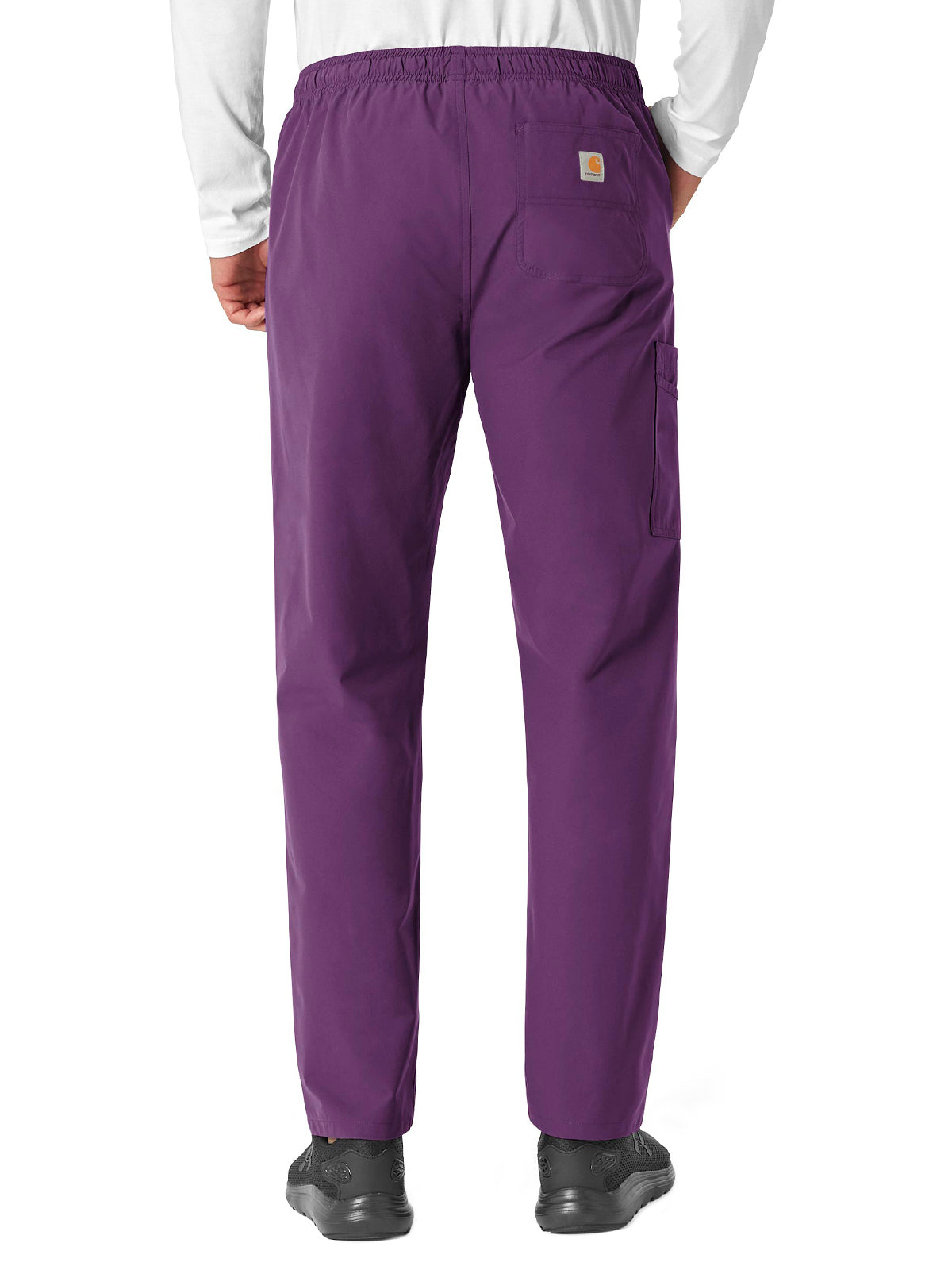 Unisex Six-Pocket Elastic Waist Pant - C55013 - Eggplant