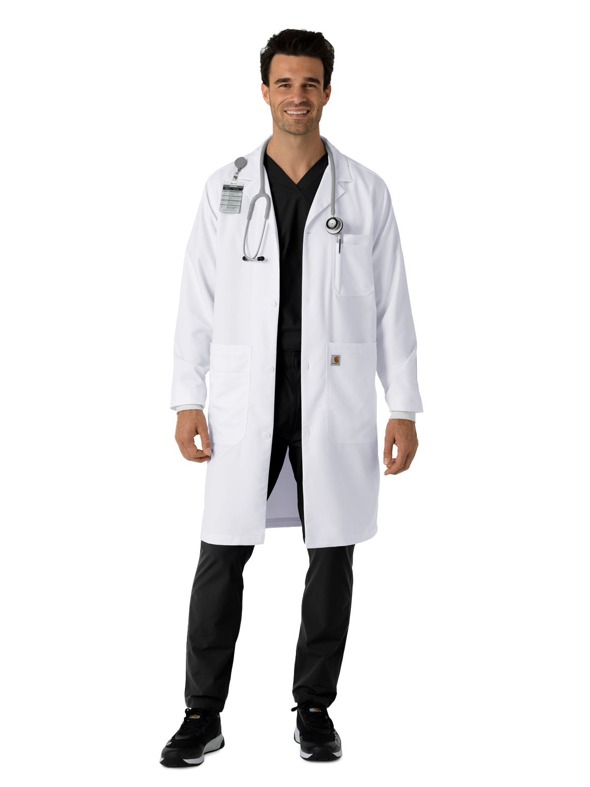 Men's Nine-Pocket 42" Long Lab Coat - C73005 - White
