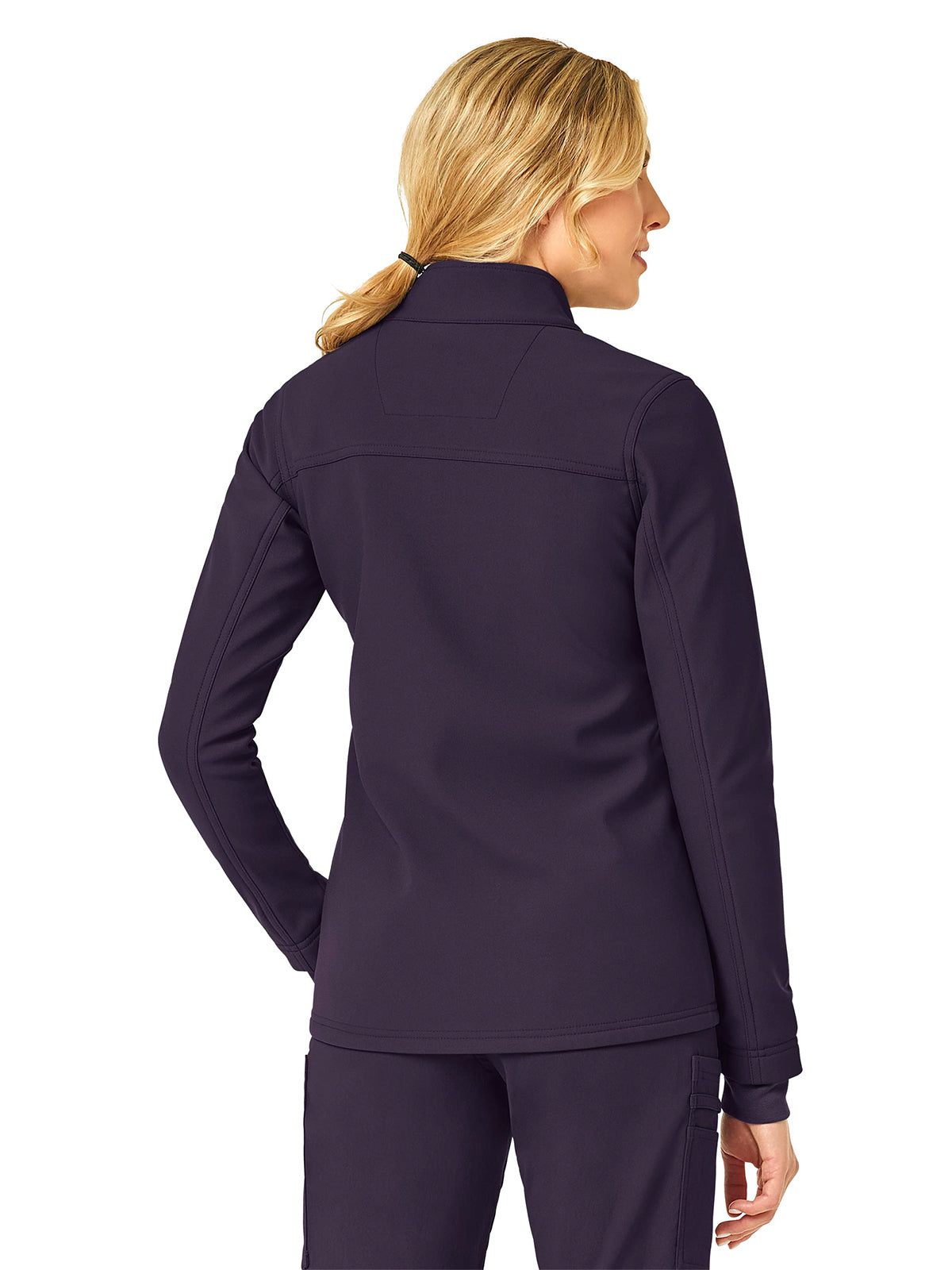 Women's Three-Pocket Bonded Fleece Jacket - C81023 - Black Plum