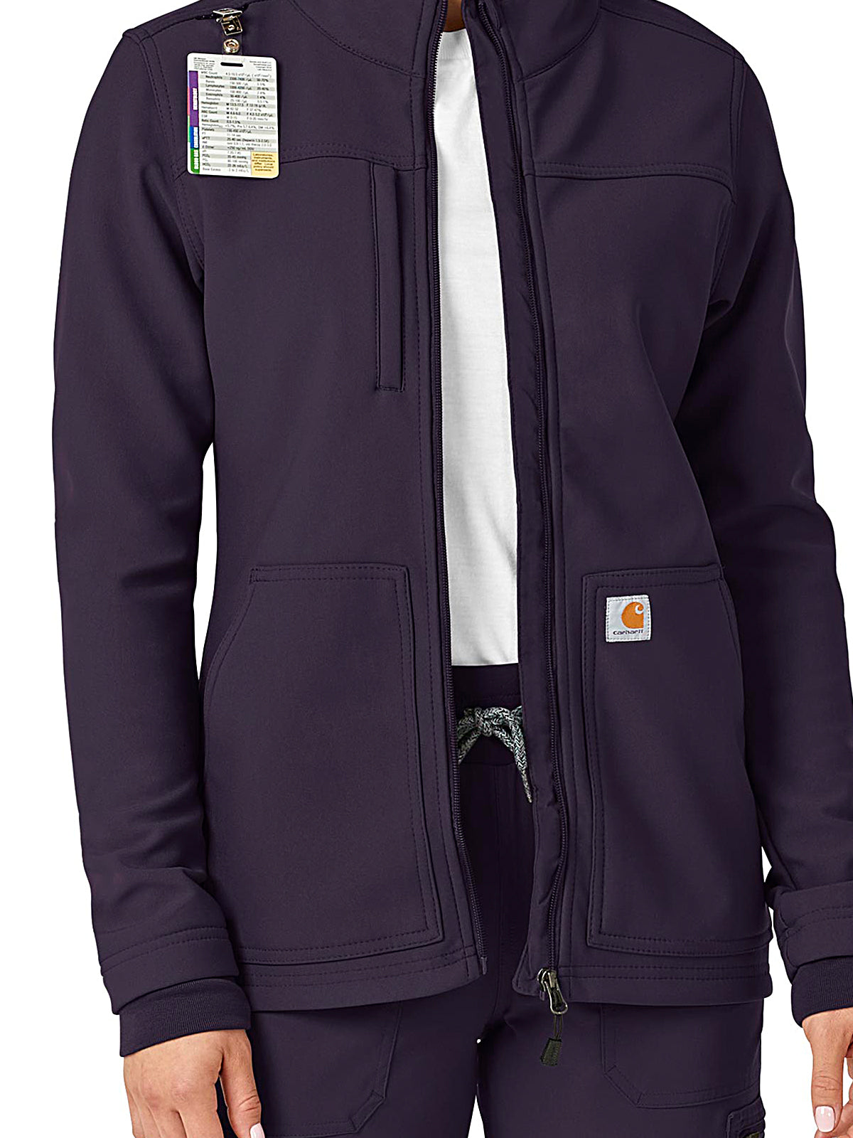 Women's Three-Pocket Bonded Fleece Jacket - C81023 - Black Plum