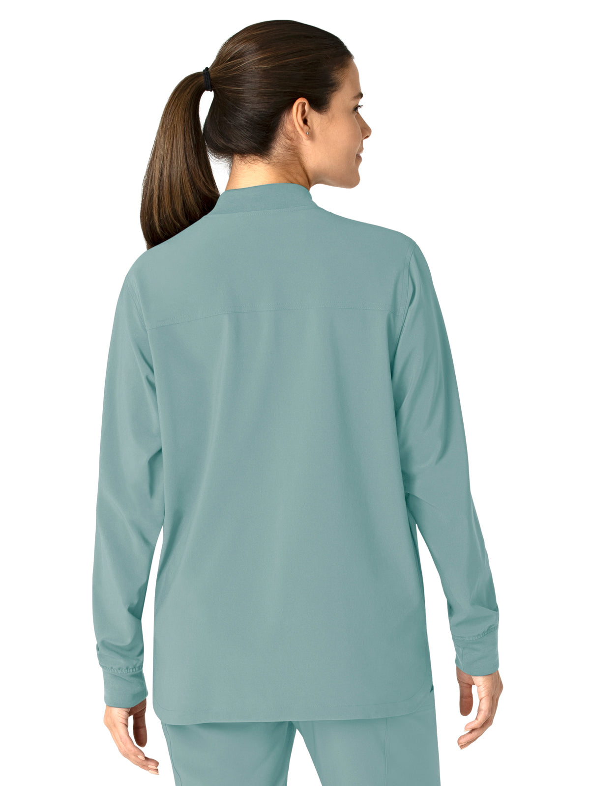 Women's Four-Pocket Modern Fit Shirt Jacket - C82210 - Summer Blue