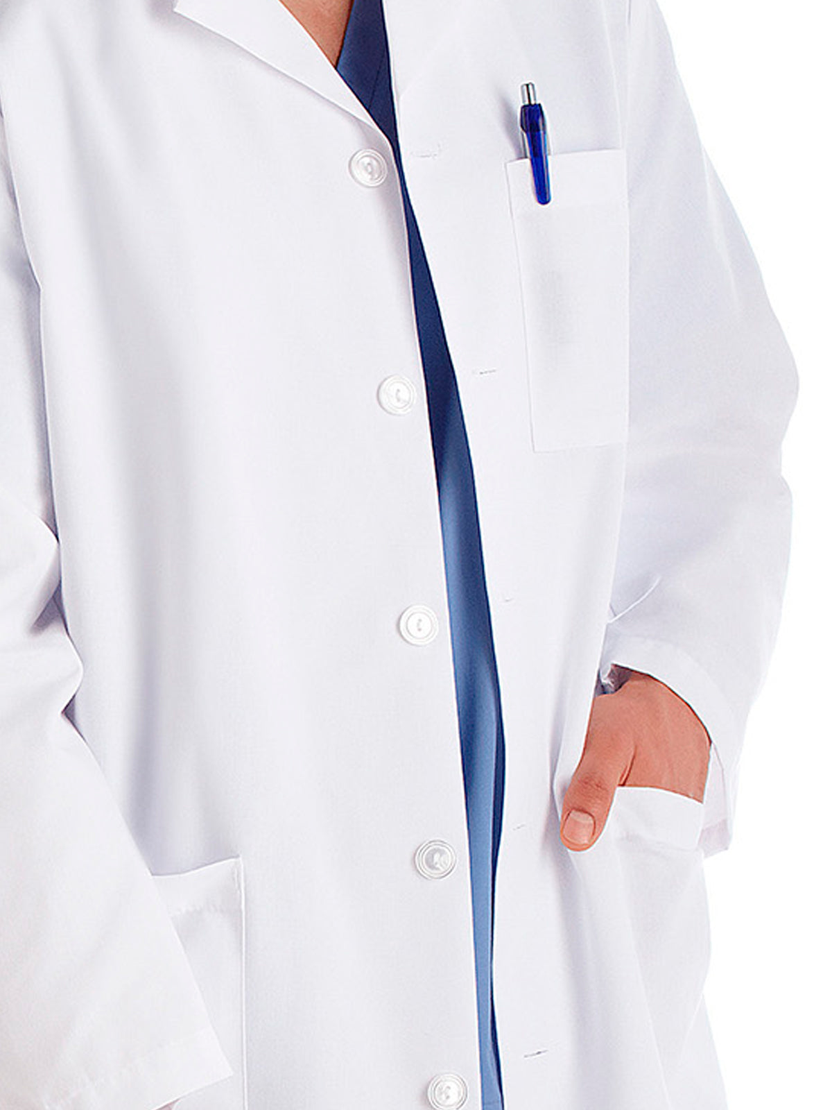 Men's Three-Pocket 38" Full-Length Lab Coat - 15112 - White