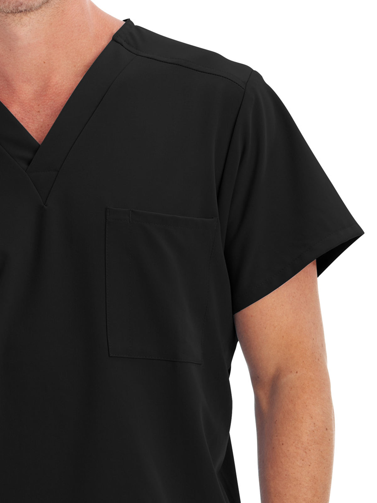 Unisex 1-Pocket V-Neck Top - 2200 - Black