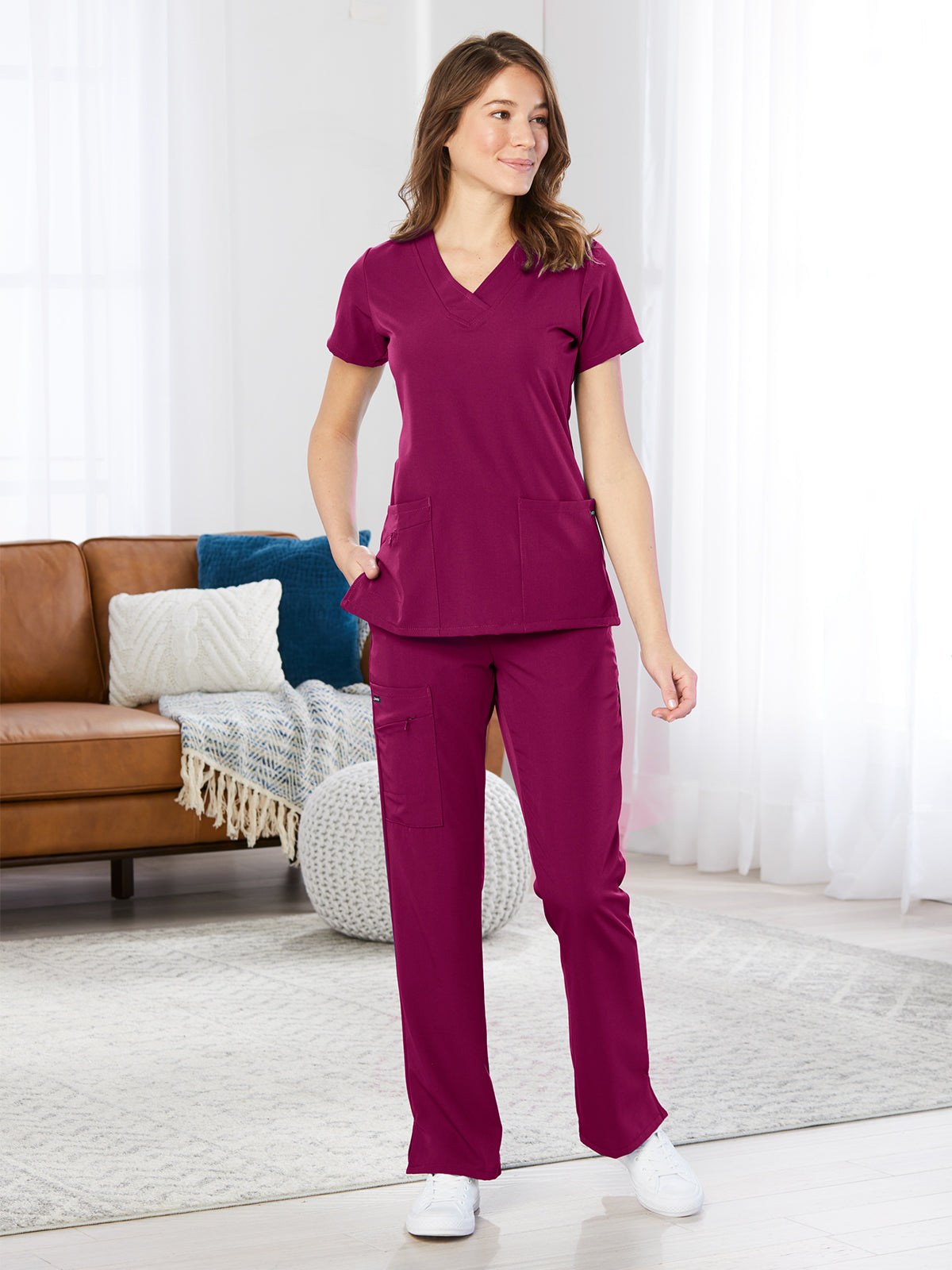 Women's 2-Pocket Top - 2206 - Plumberry/Wine