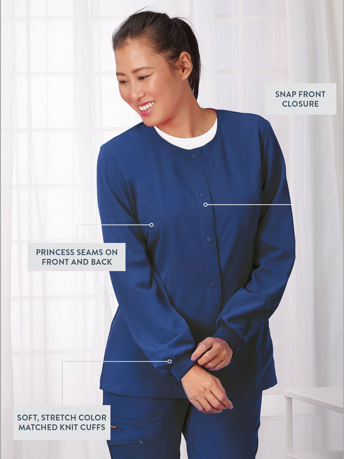Women's 3-Pocket Snap Front Jacket - 2356 - New Navy