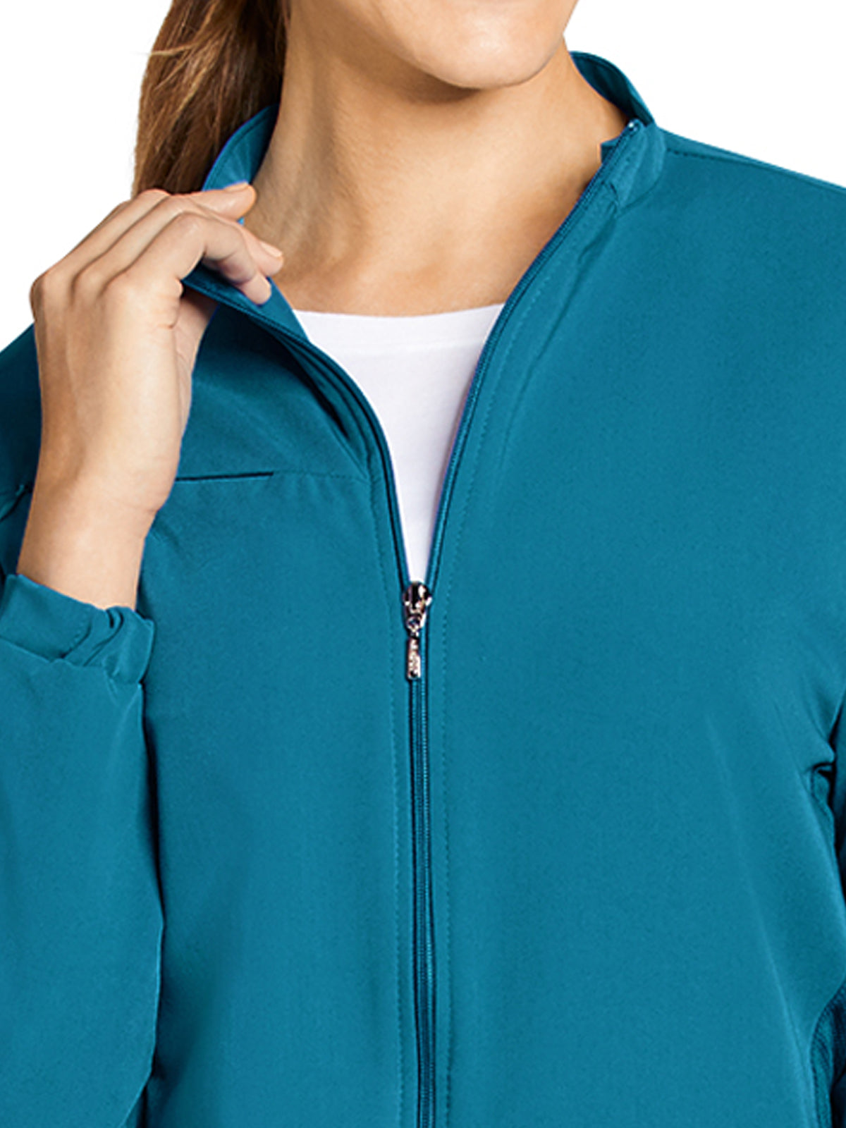 Unisex 3-Pocket Zip Front Jacket - 2477 - Caribbean