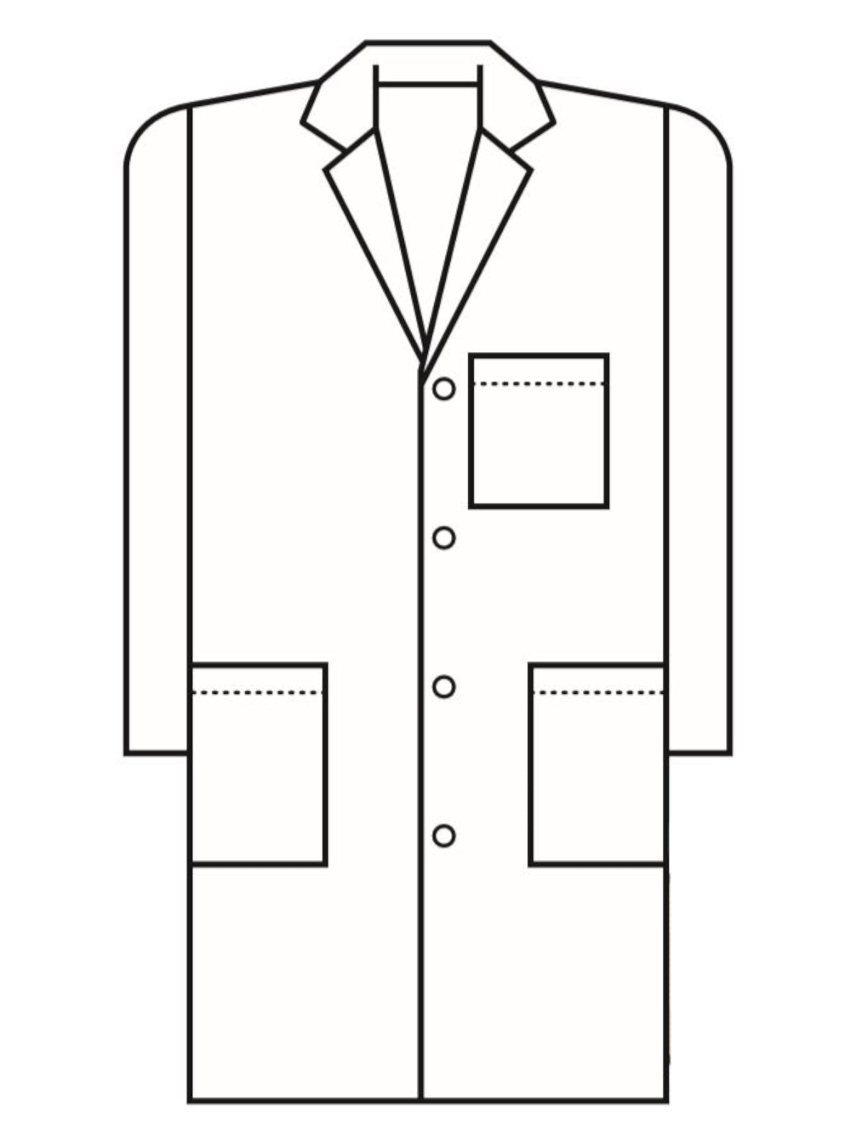Unisex Four-Pocket 40" Full-Length Classic Lab Coat - 6116 - White