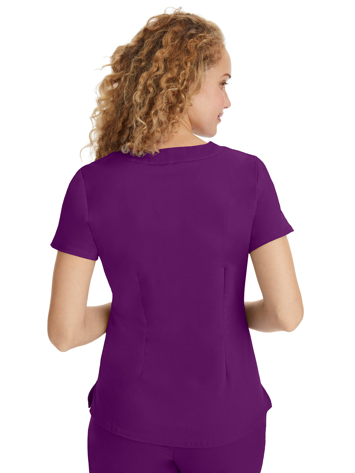 Women's 2-Pocket Jane Triple-Needle Stitching Top - 2167 - Eggplant