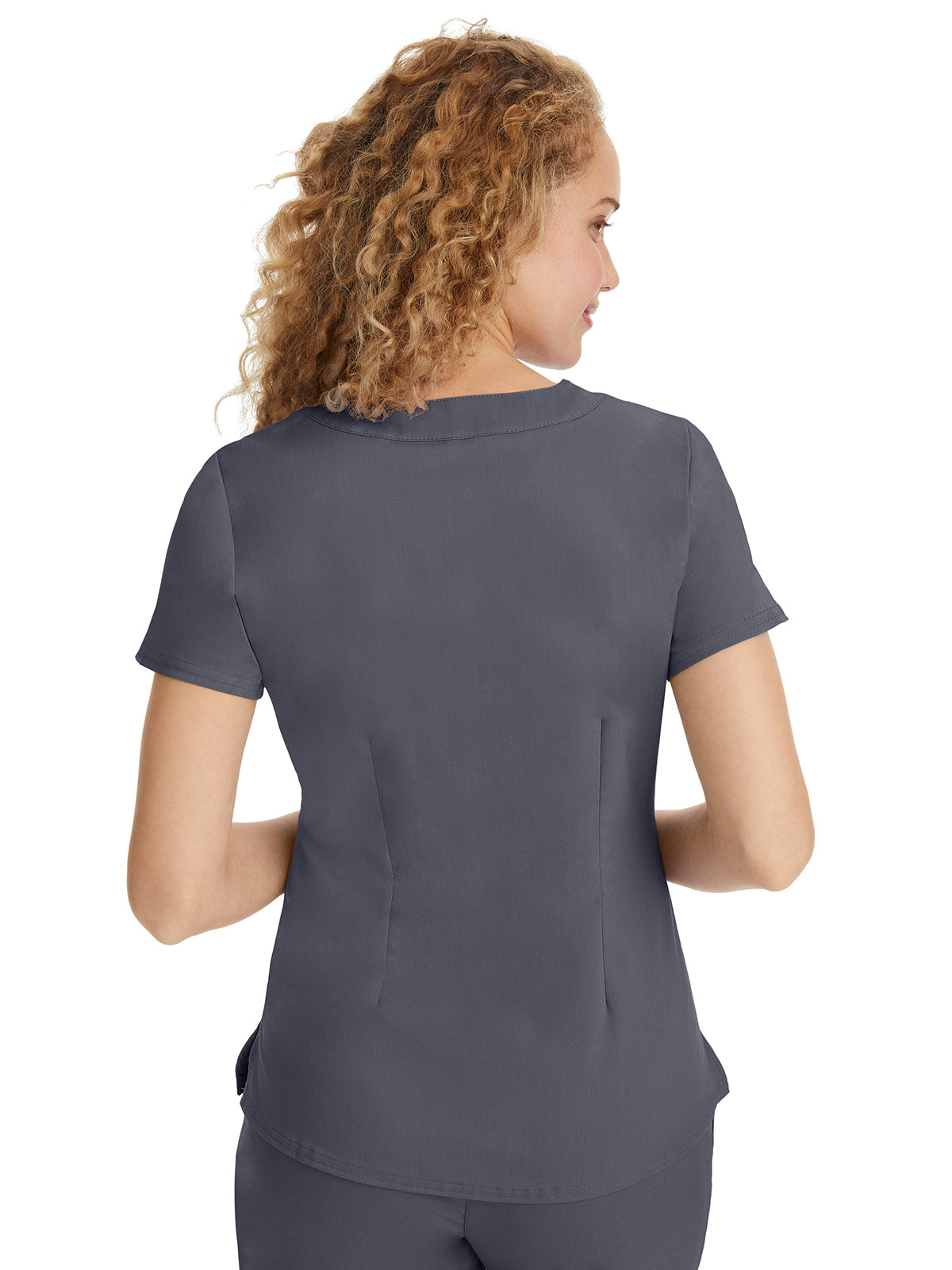 Women's 2-Pocket Jane Triple-Needle Stitching Top - 2167 - Pewter