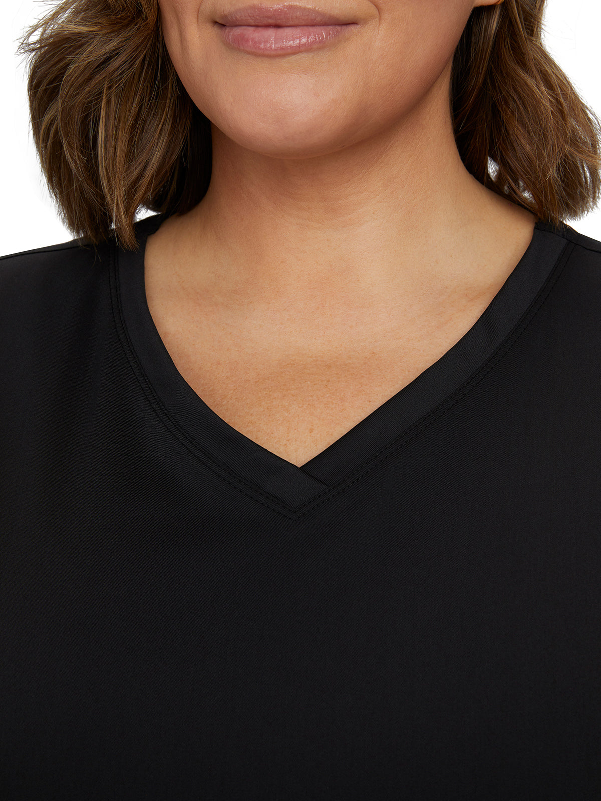 Women's 2-Pocket Juliet Stylish V-Neck Top - 2245 - Black