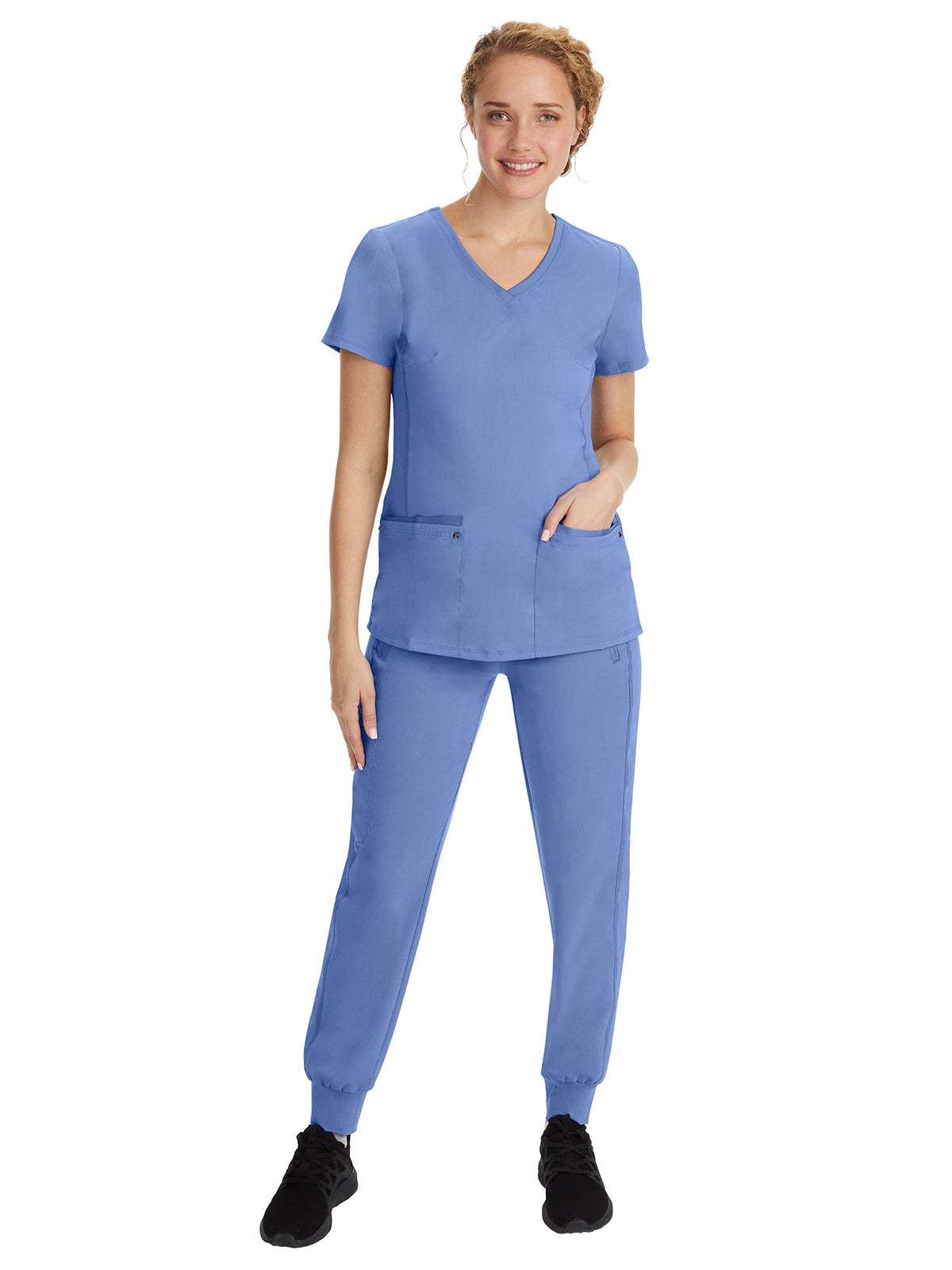 Women's 2-Pocket Juliet Stylish V-Neck Top - 2245 - Ceil