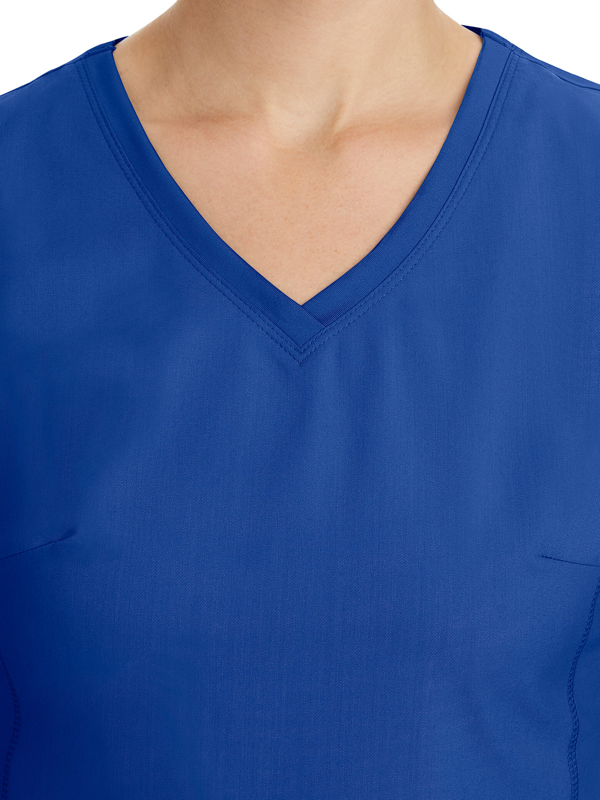 Women's 2-Pocket Juliet Stylish V-Neck Top - 2245 - Galaxy Blue
