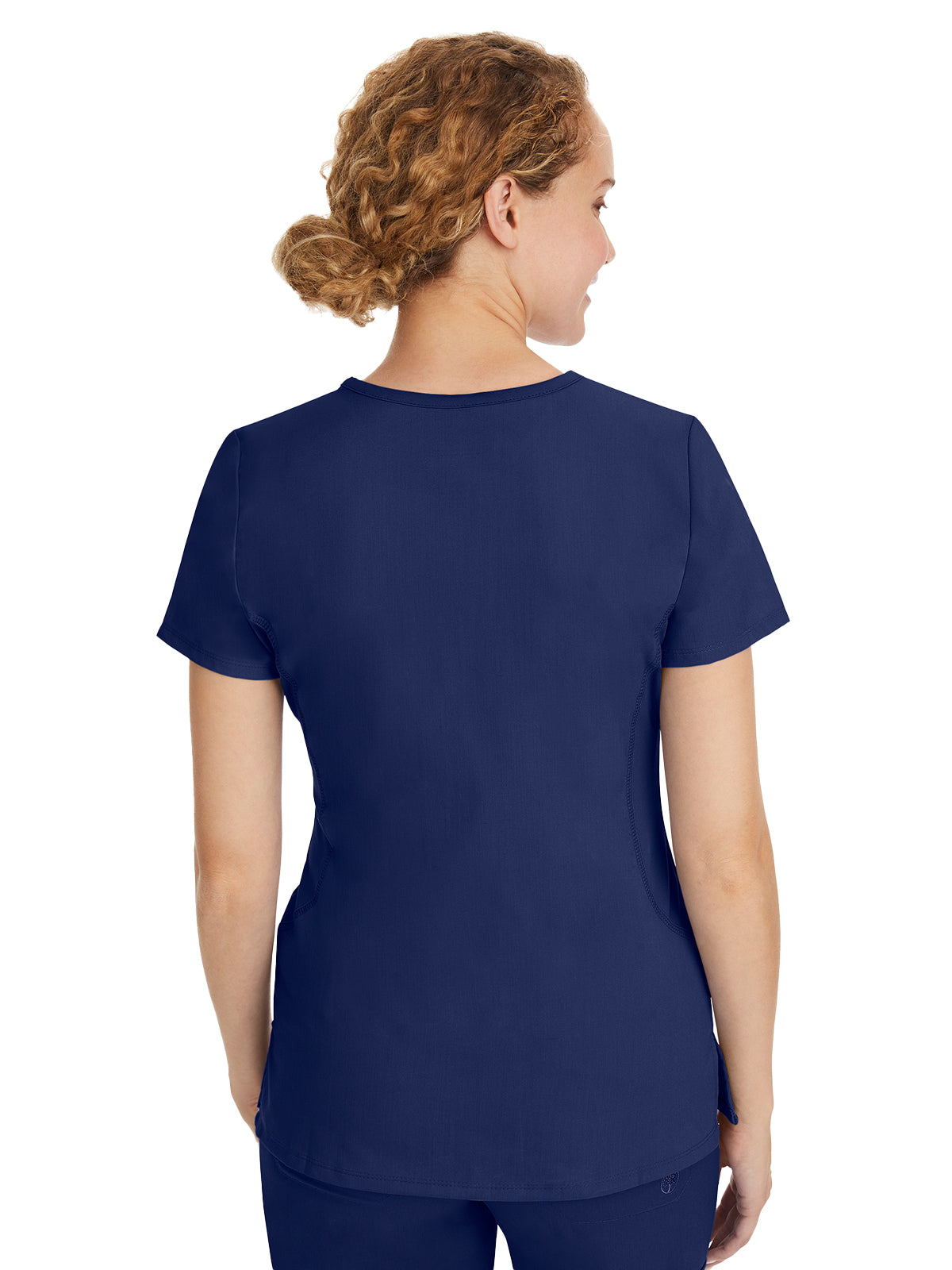 Women's 2-Pocket Juliet Stylish V-Neck Top - 2245 - Navy