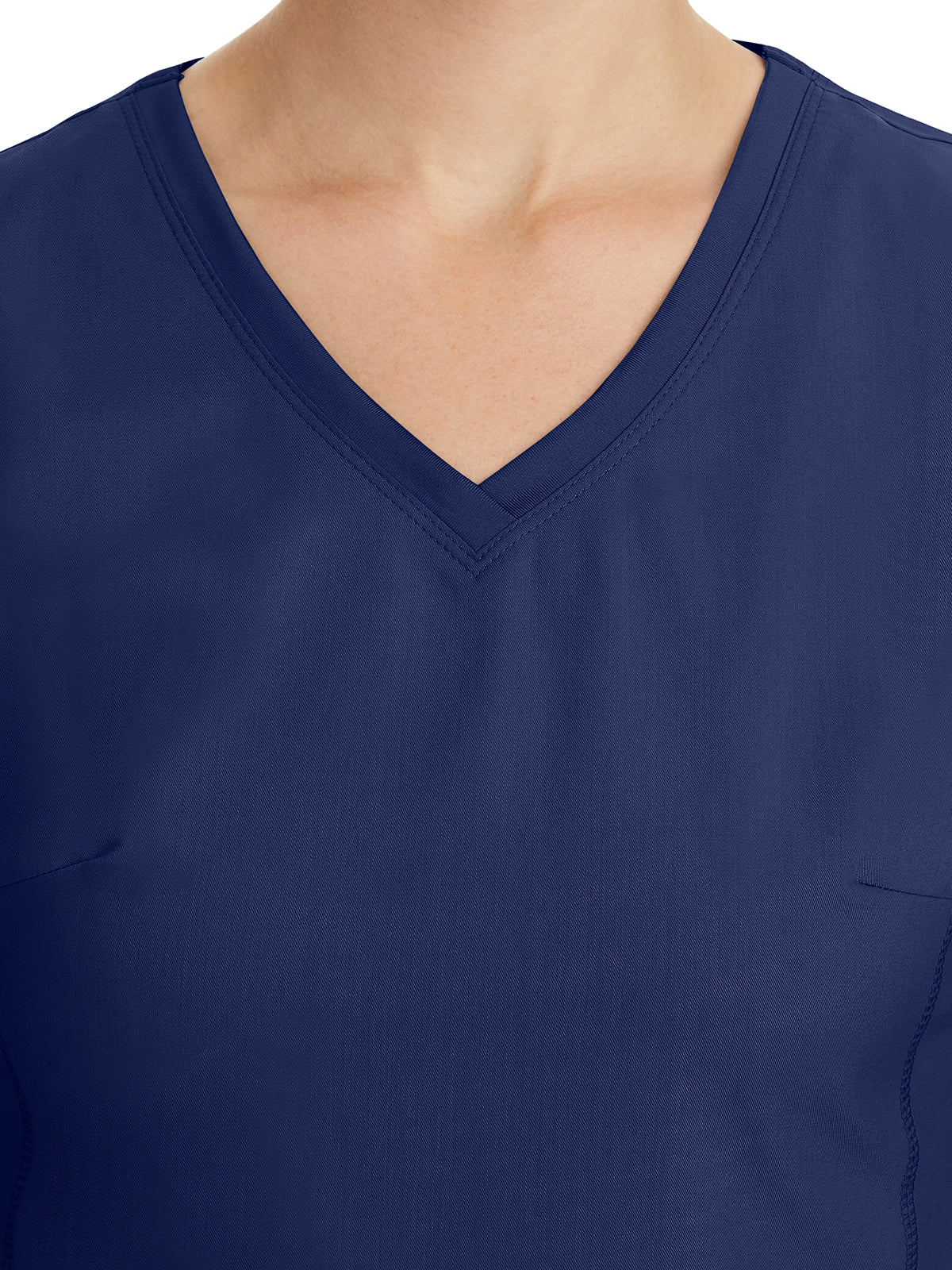 Women's 2-Pocket Juliet Stylish V-Neck Top - 2245 - Navy