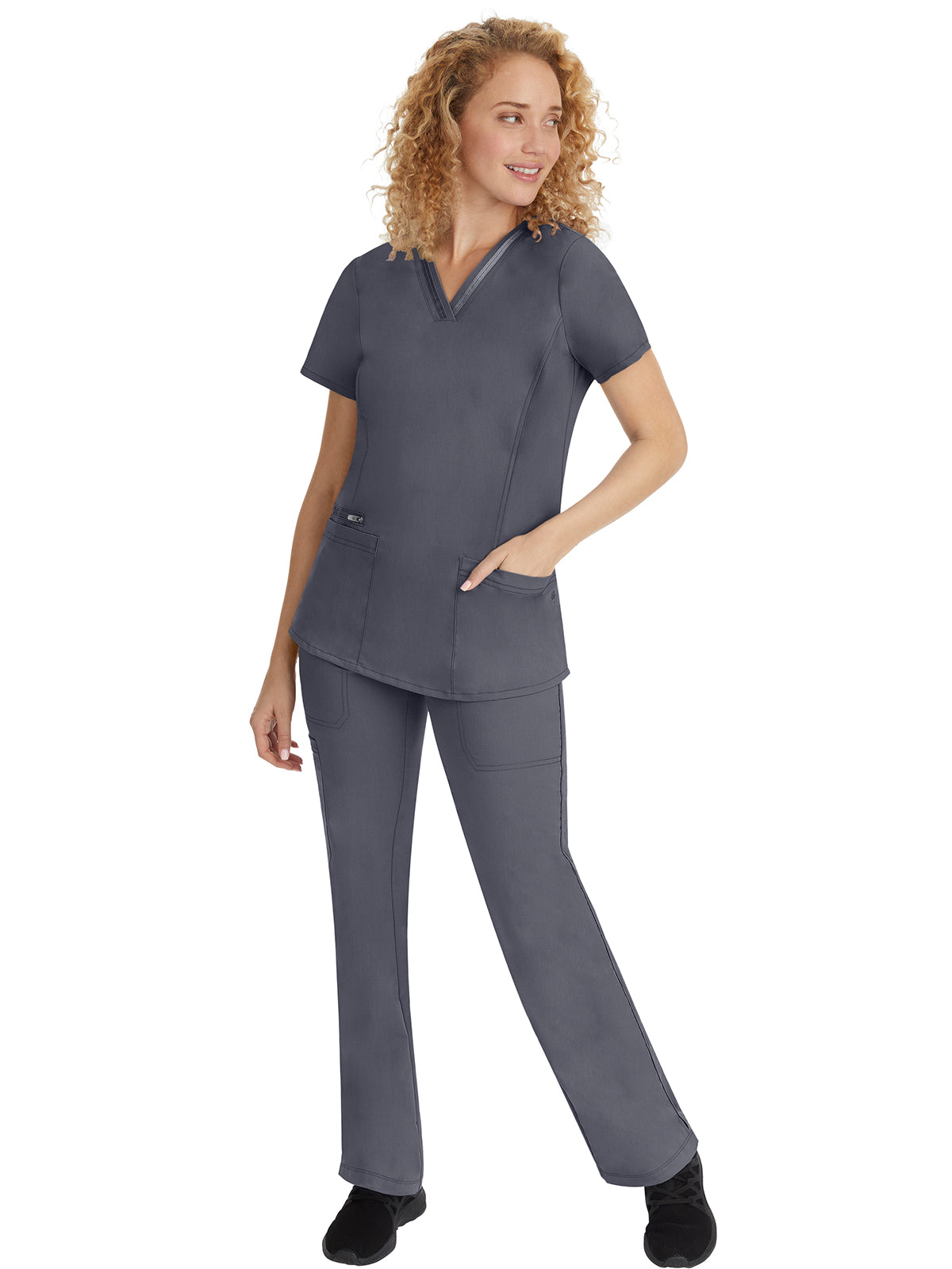 Women's 3-Pocket Jasmin Ribbon Trim Top - 2278 - Pewter