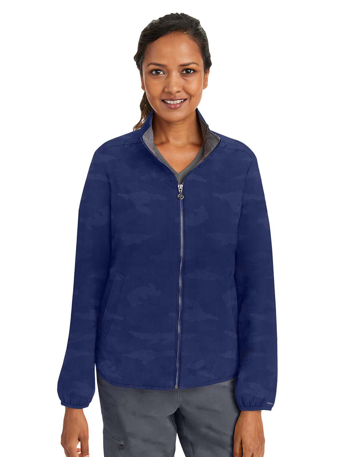 Women's 3-Pocket Destini Camo Zipper Front Jacket - 5030 - Navy