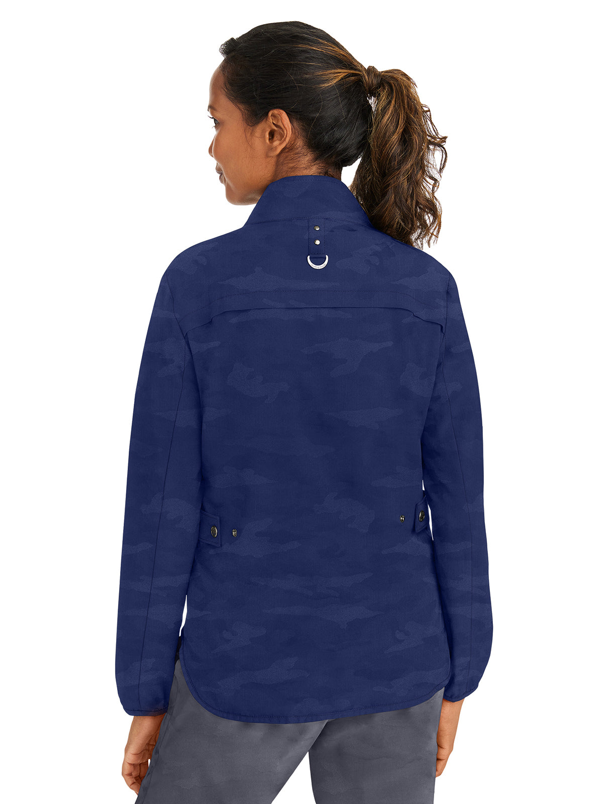 Women's 3-Pocket Destini Camo Zipper Front Jacket - 5030 - Navy