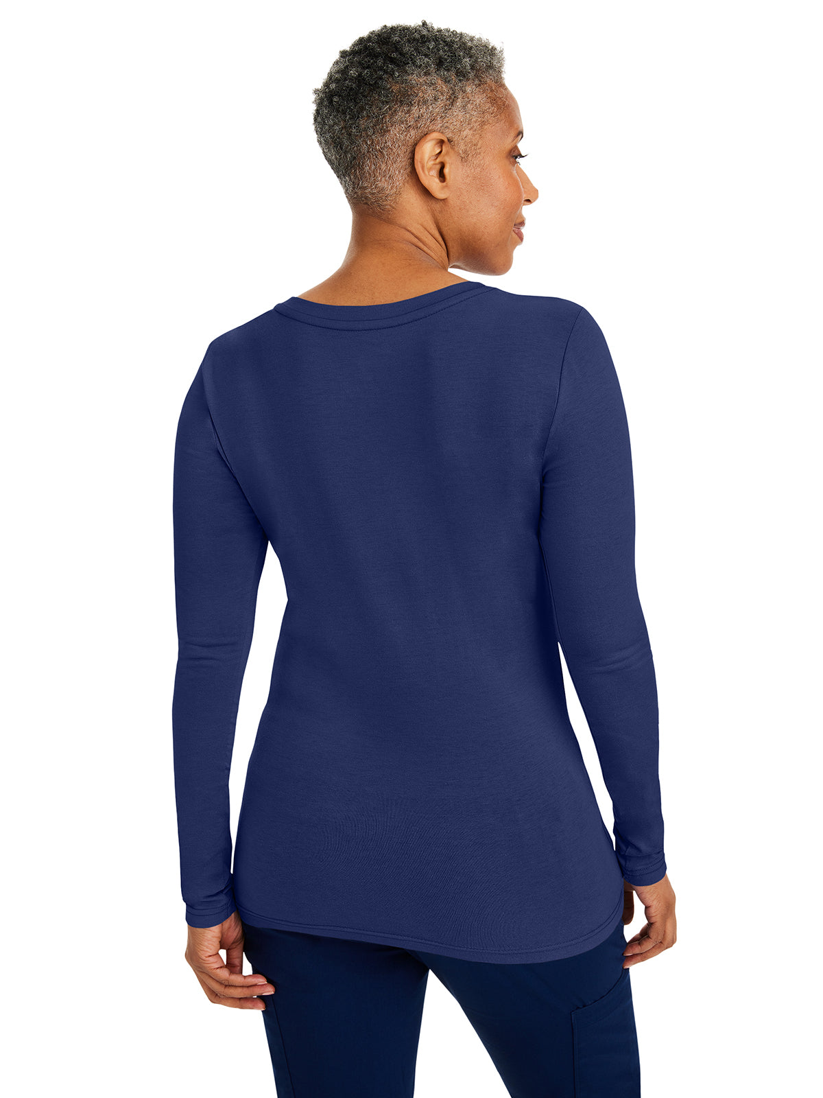 Women's Pocketless Melissa Long Sleeve Underscrub Tee - 5047 - Navy