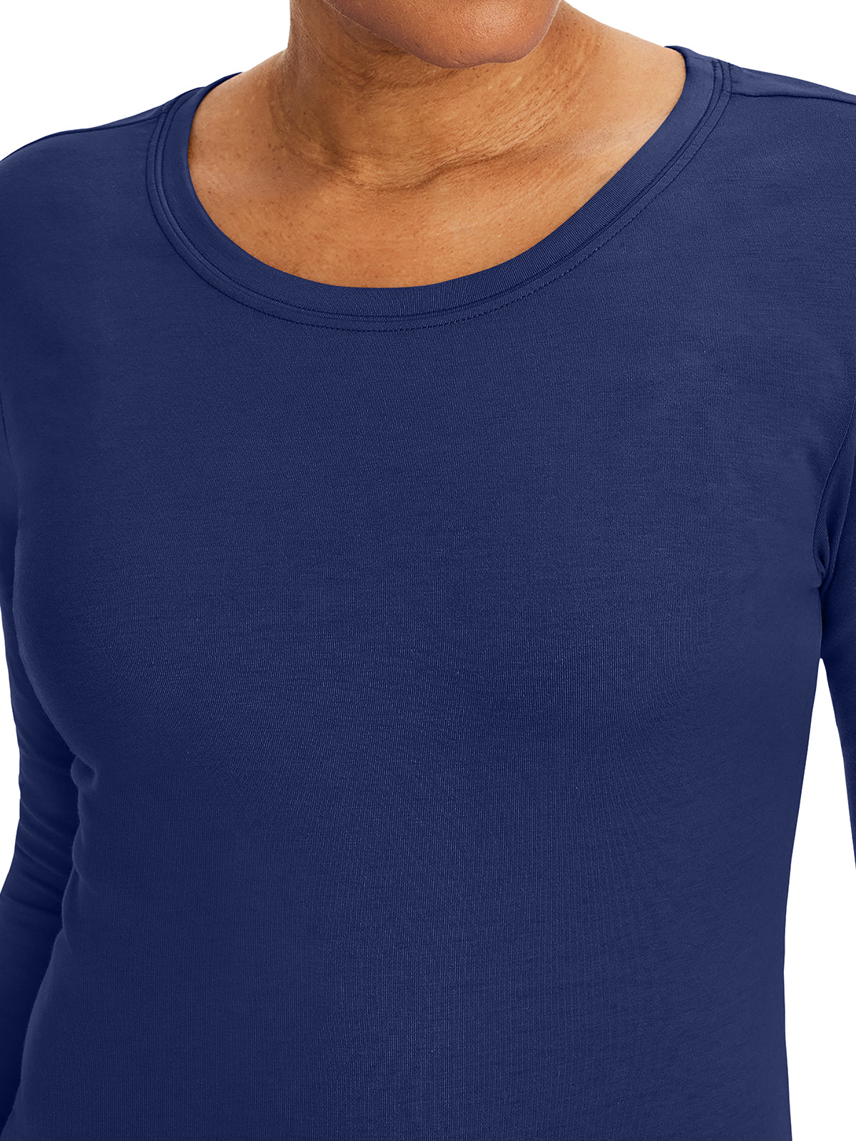 Women's Pocketless Melissa Long Sleeve Underscrub Tee - 5047 - Navy