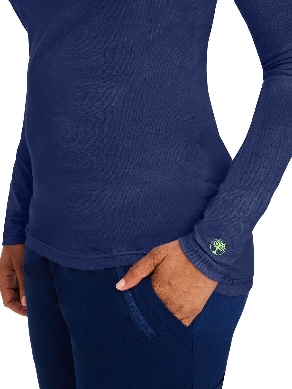 Women's Pocketless Melissa Long Sleeve Underscrub Tee - 5047 - Navy