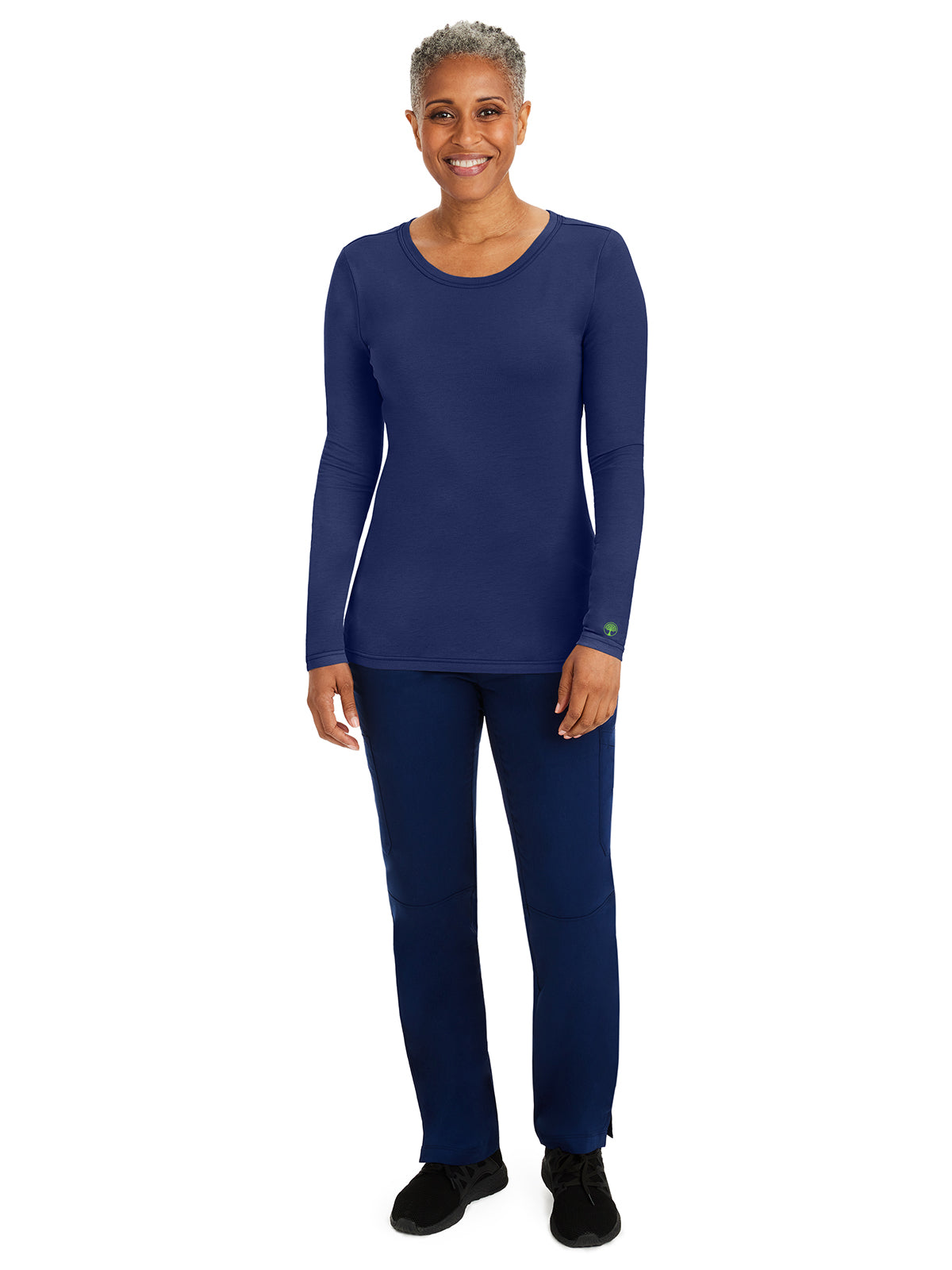 Women's Pocketless Melissa Long Sleeve Underscrub Tee - 5047 - Navy