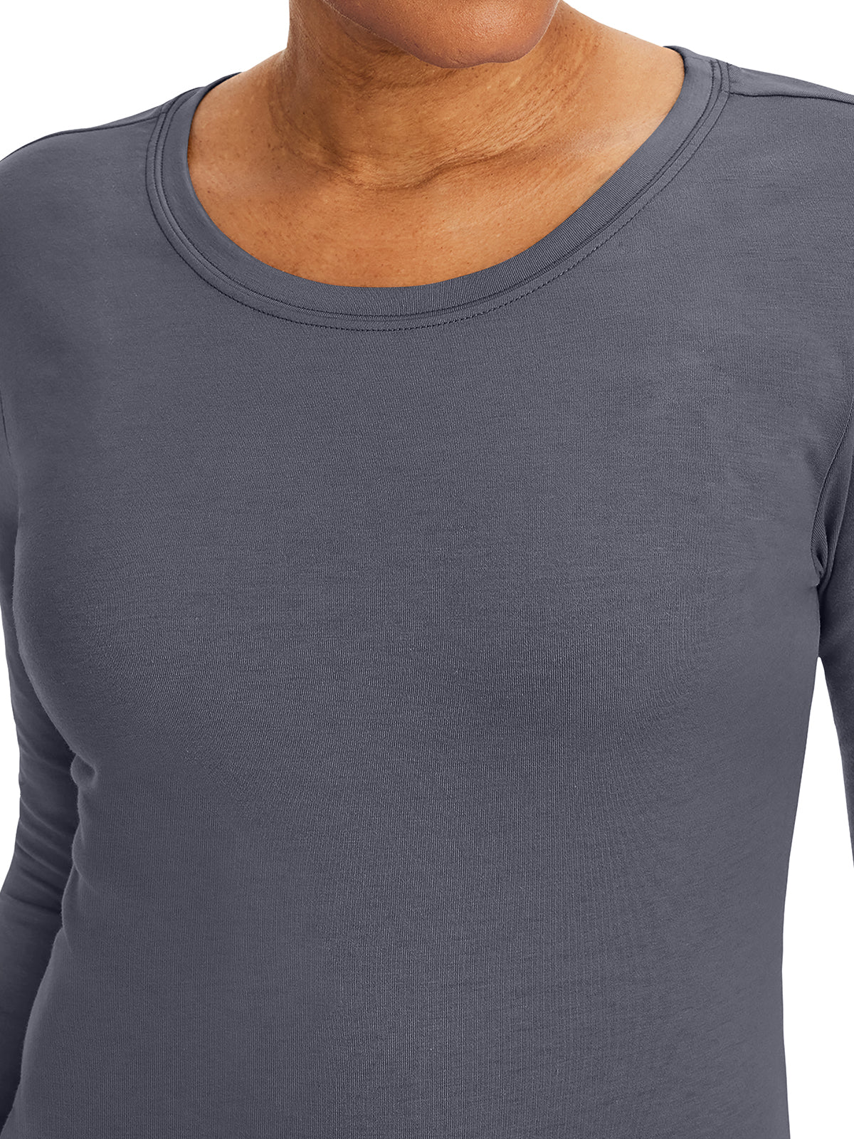 Women's Pocketless Melissa Long Sleeve Underscrub Tee - 5047 - Pewter