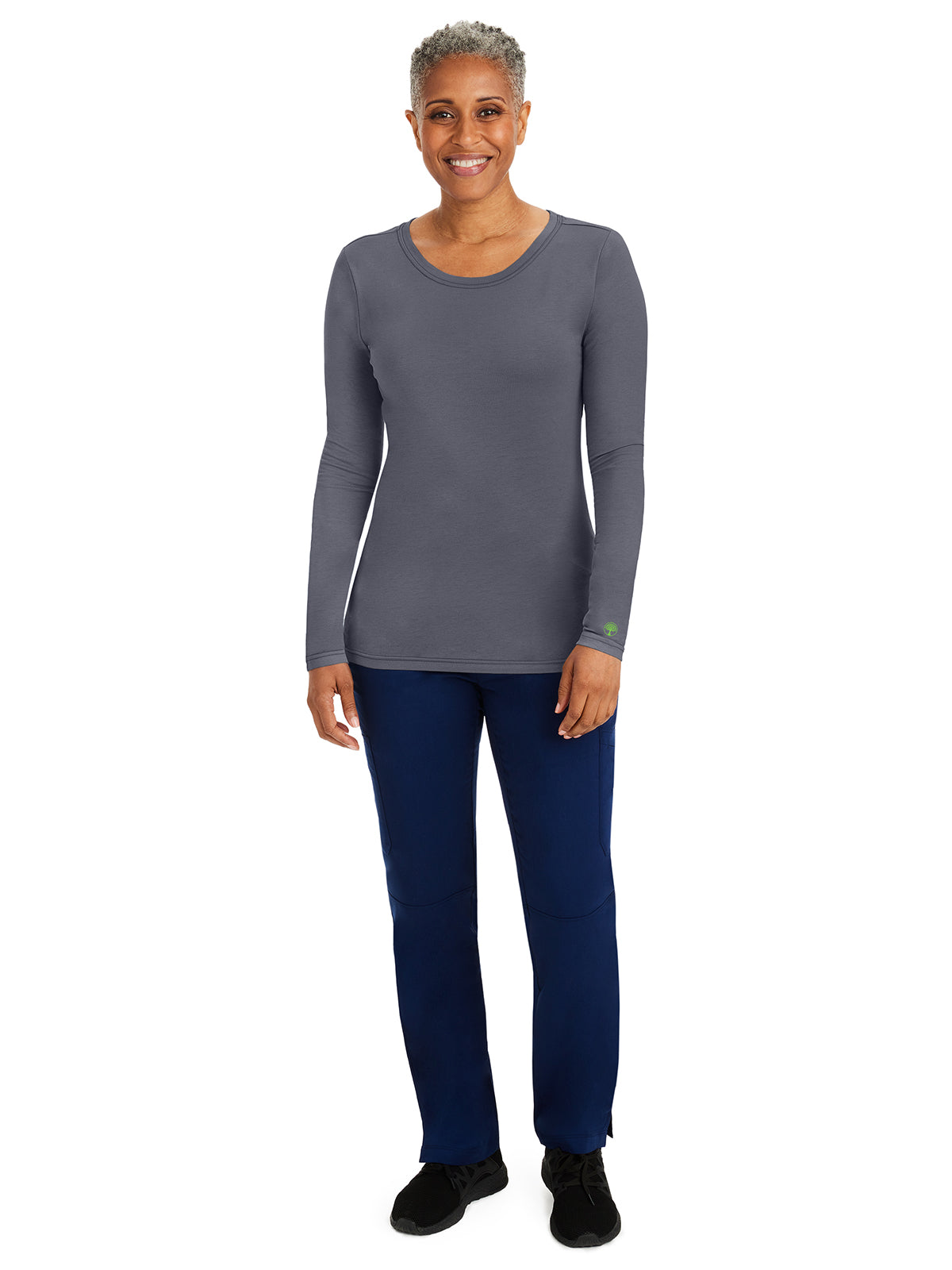 Women's Pocketless Melissa Long Sleeve Underscrub Tee - 5047 - Pewter
