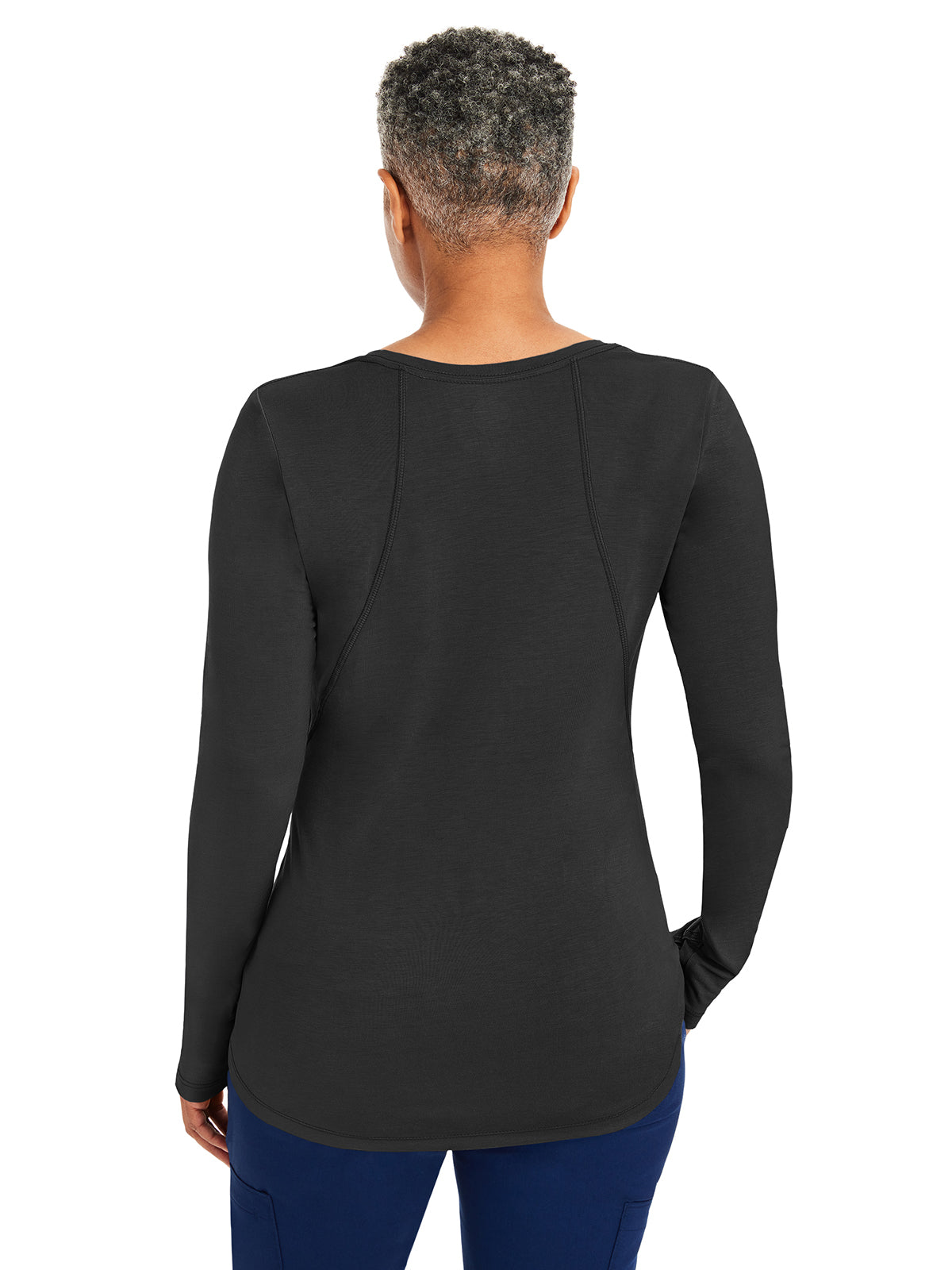 Women's Pocketless Mackenzie Crew Neck Underscrub Tee - 5051 - Black