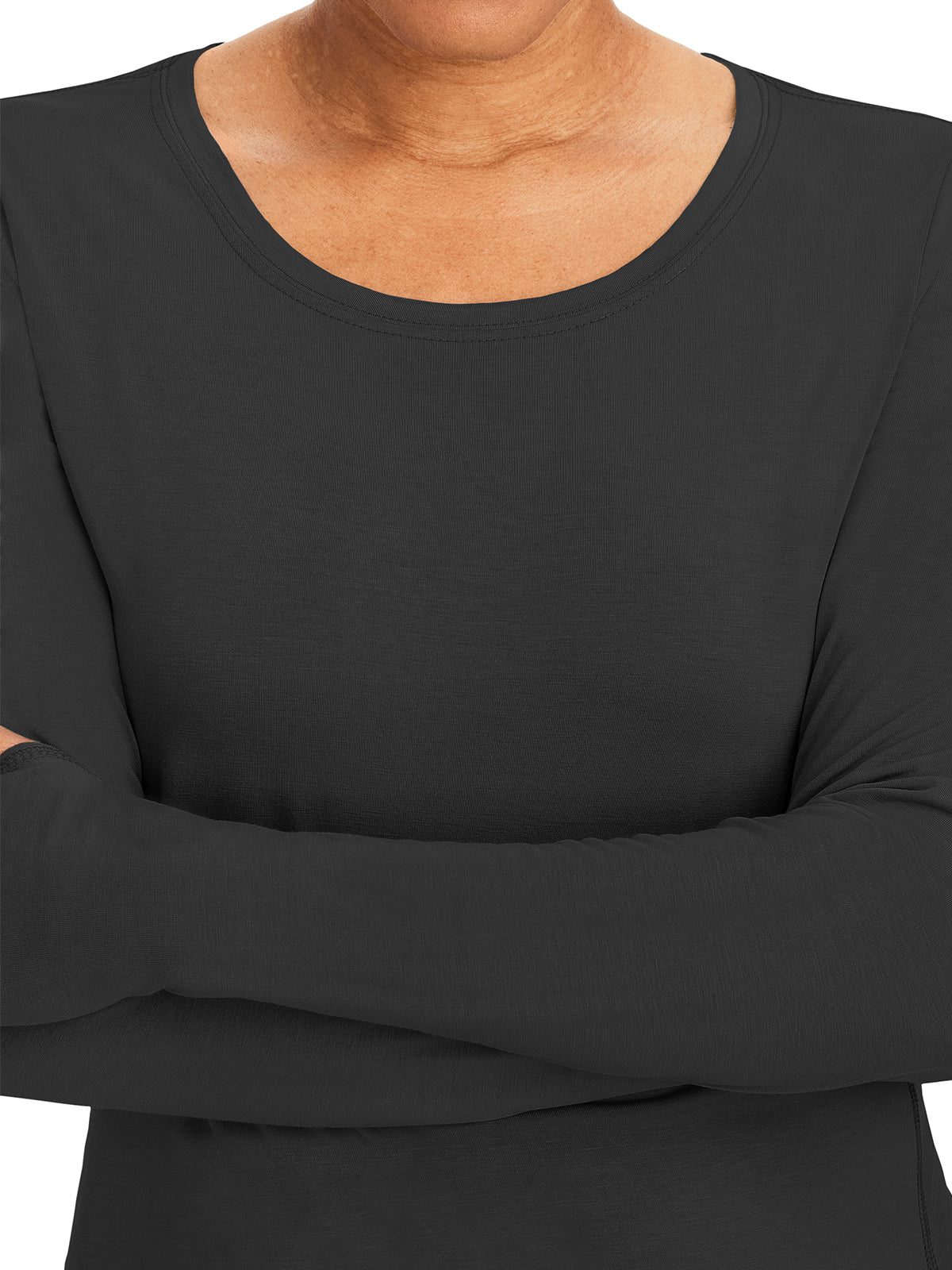 Women's Pocketless Mackenzie Crew Neck Underscrub Tee - 5051 - Black