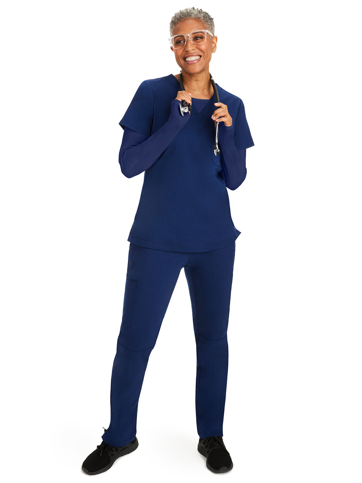 Women's Pocketless Mackenzie Crew Neck Underscrub Tee - 5051 - Navy