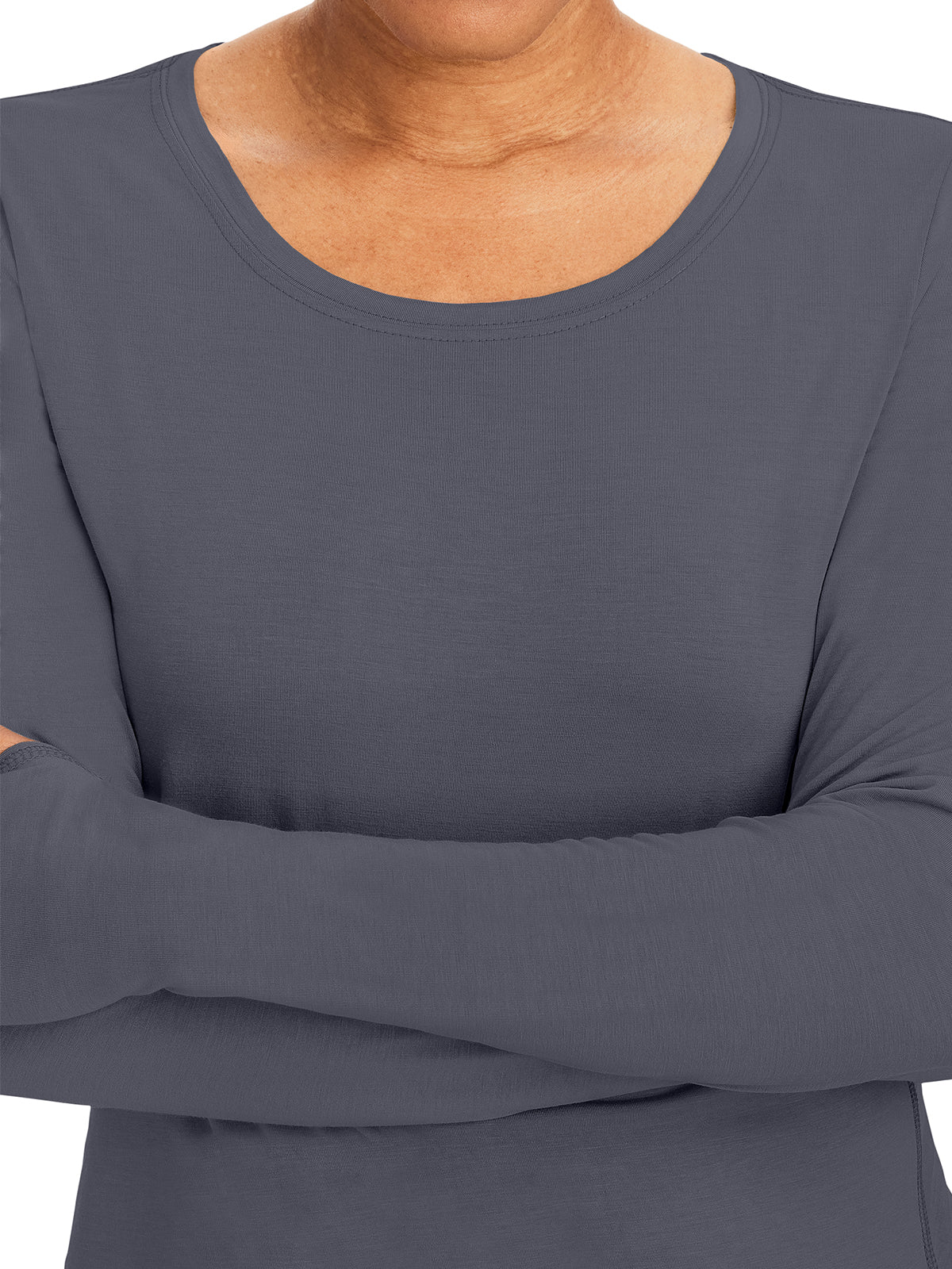 Women's Pocketless Mackenzie Crew Neck Underscrub Tee - 5051 - Pewter