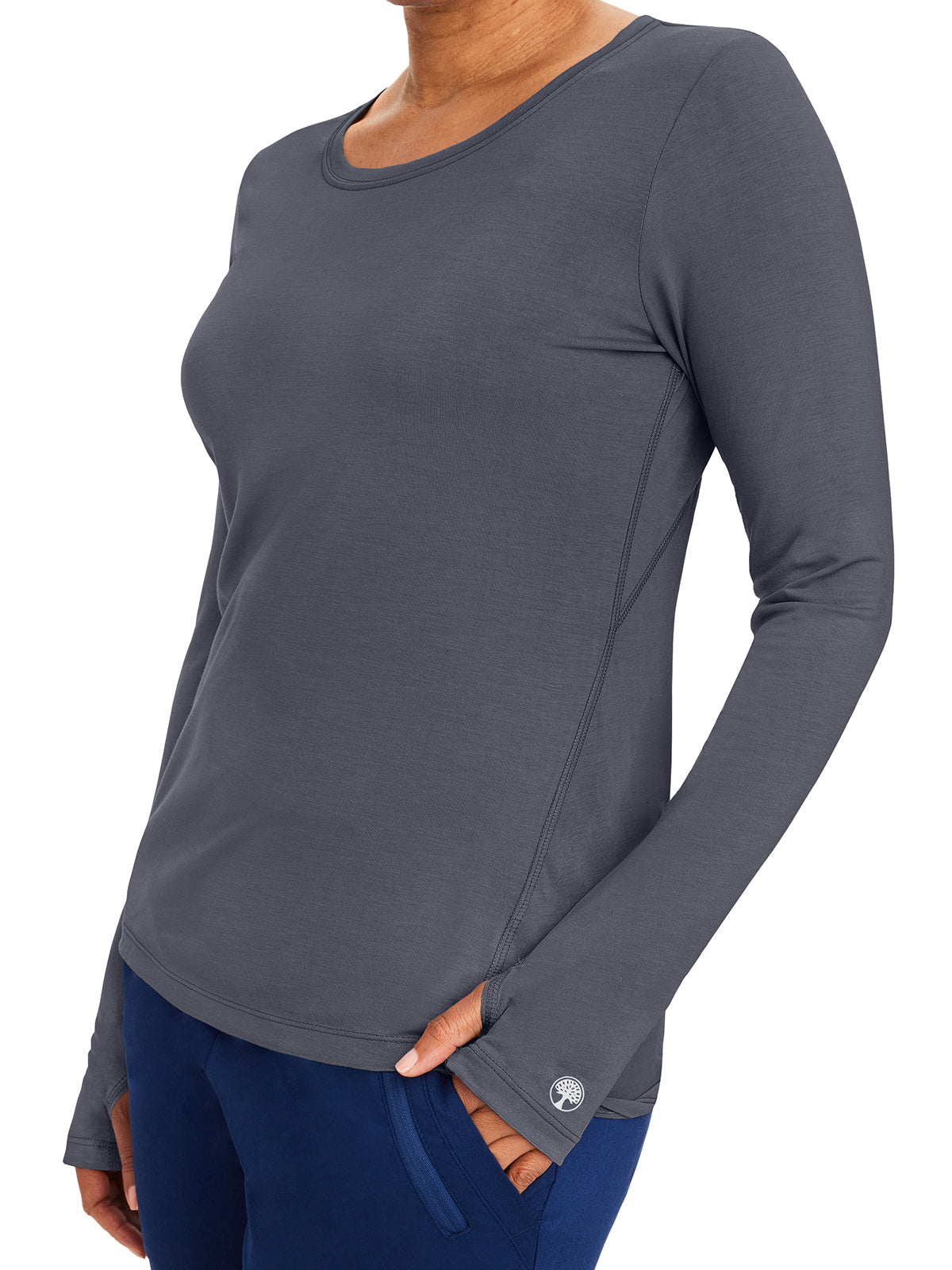 Women's Pocketless Mackenzie Crew Neck Underscrub Tee - 5051 - Pewter
