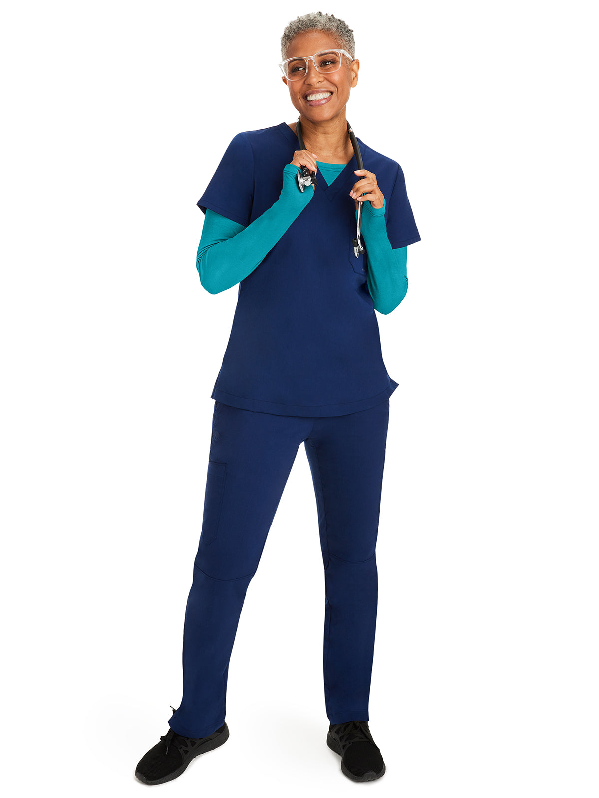 Women's Pocketless Mackenzie Crew Neck Underscrub Tee - 5051 - Teal