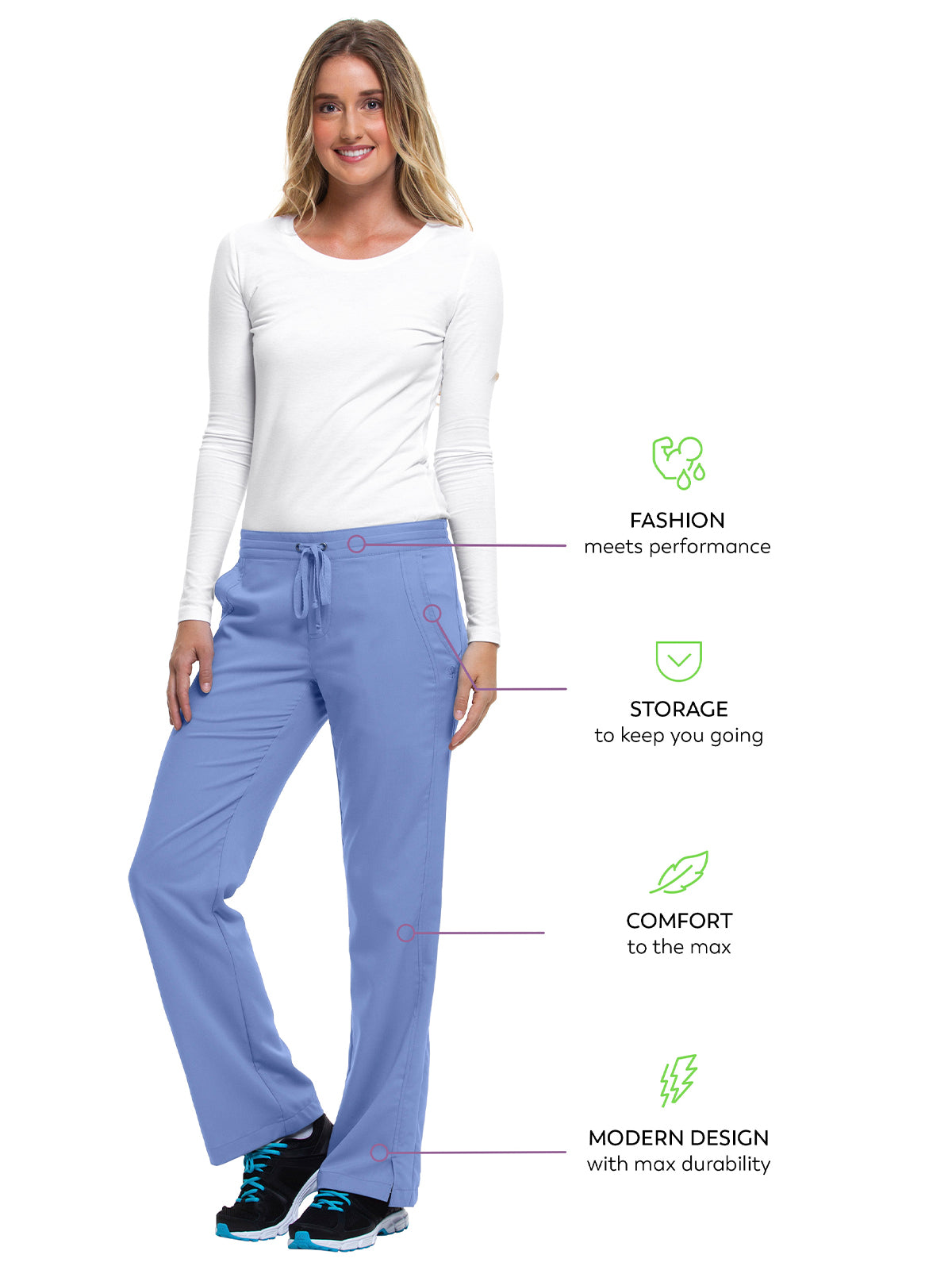 Women's 2-Pocket Taylor Flat Front Pant - 9095 - Ceil
