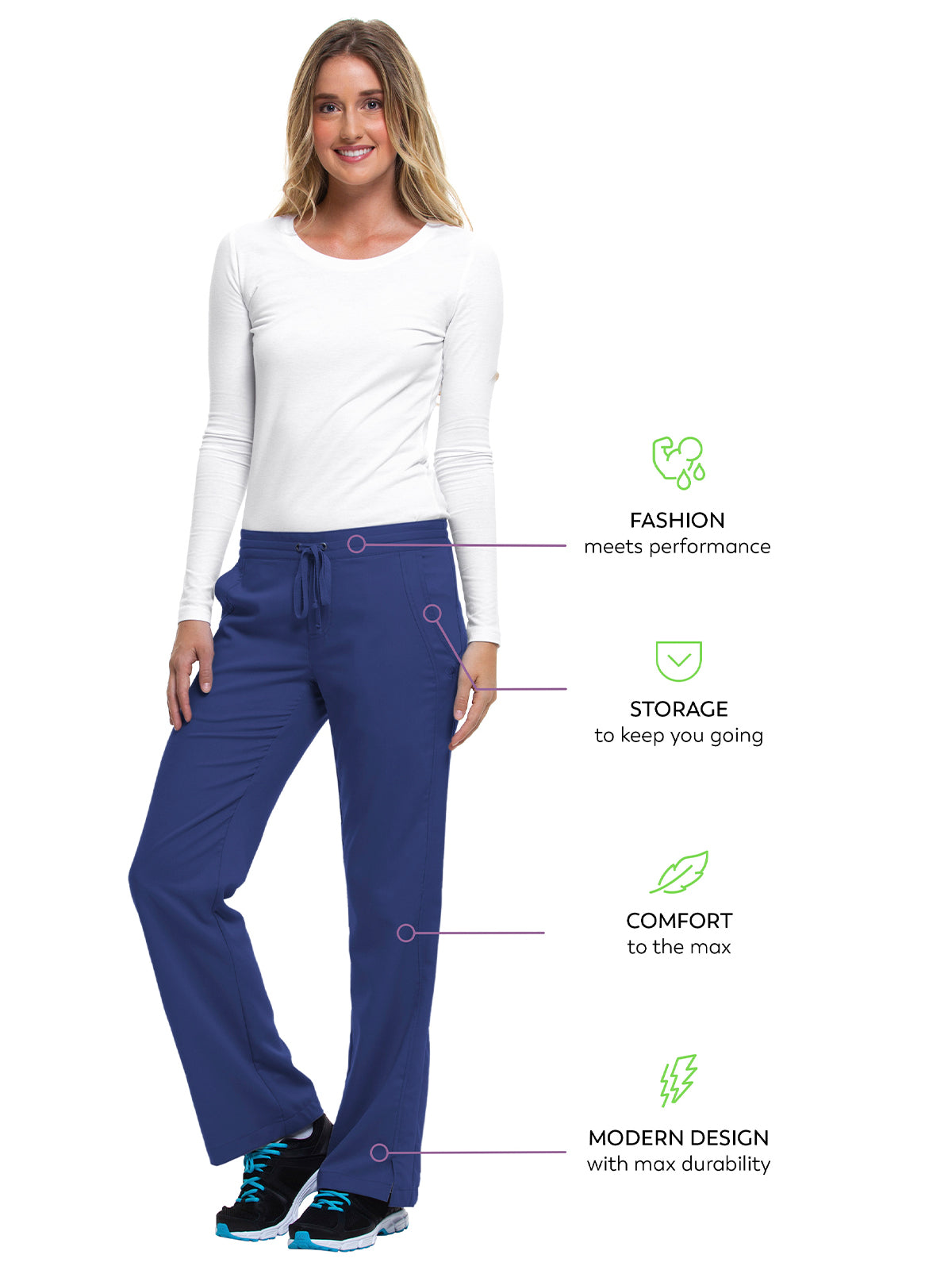 Women's 2-Pocket Taylor Flat Front Pant - 9095 - Navy