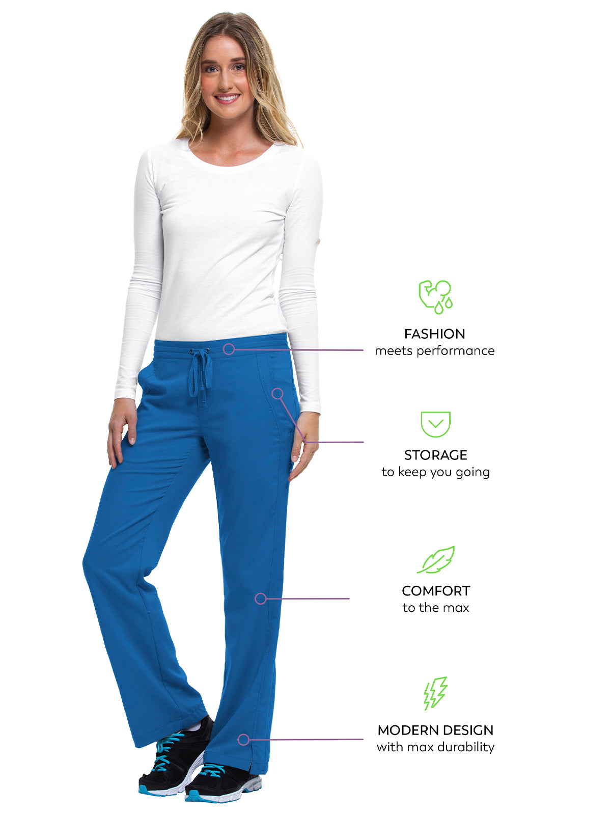 Women's 2-Pocket Taylor Flat Front Pant - 9095 - Royal