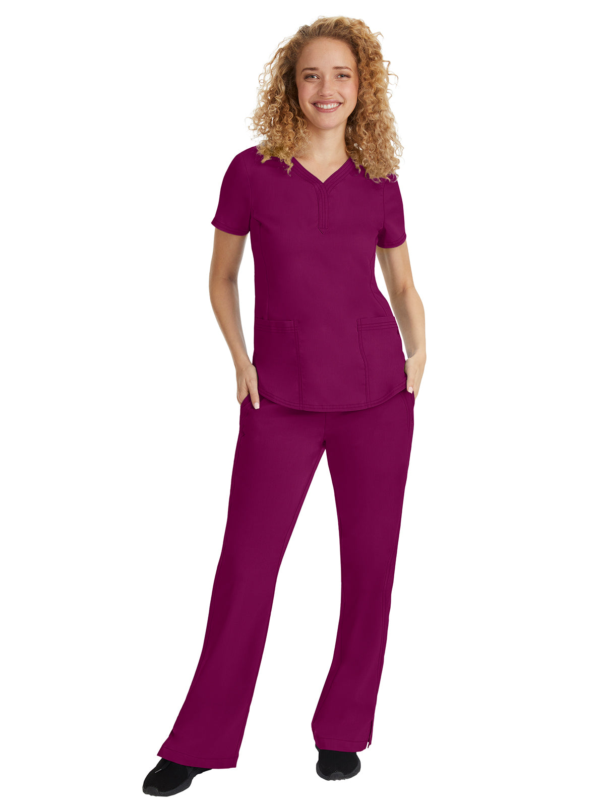 Women's 2-Pocket Taylor Flat Front Pant - 9095 - Wine